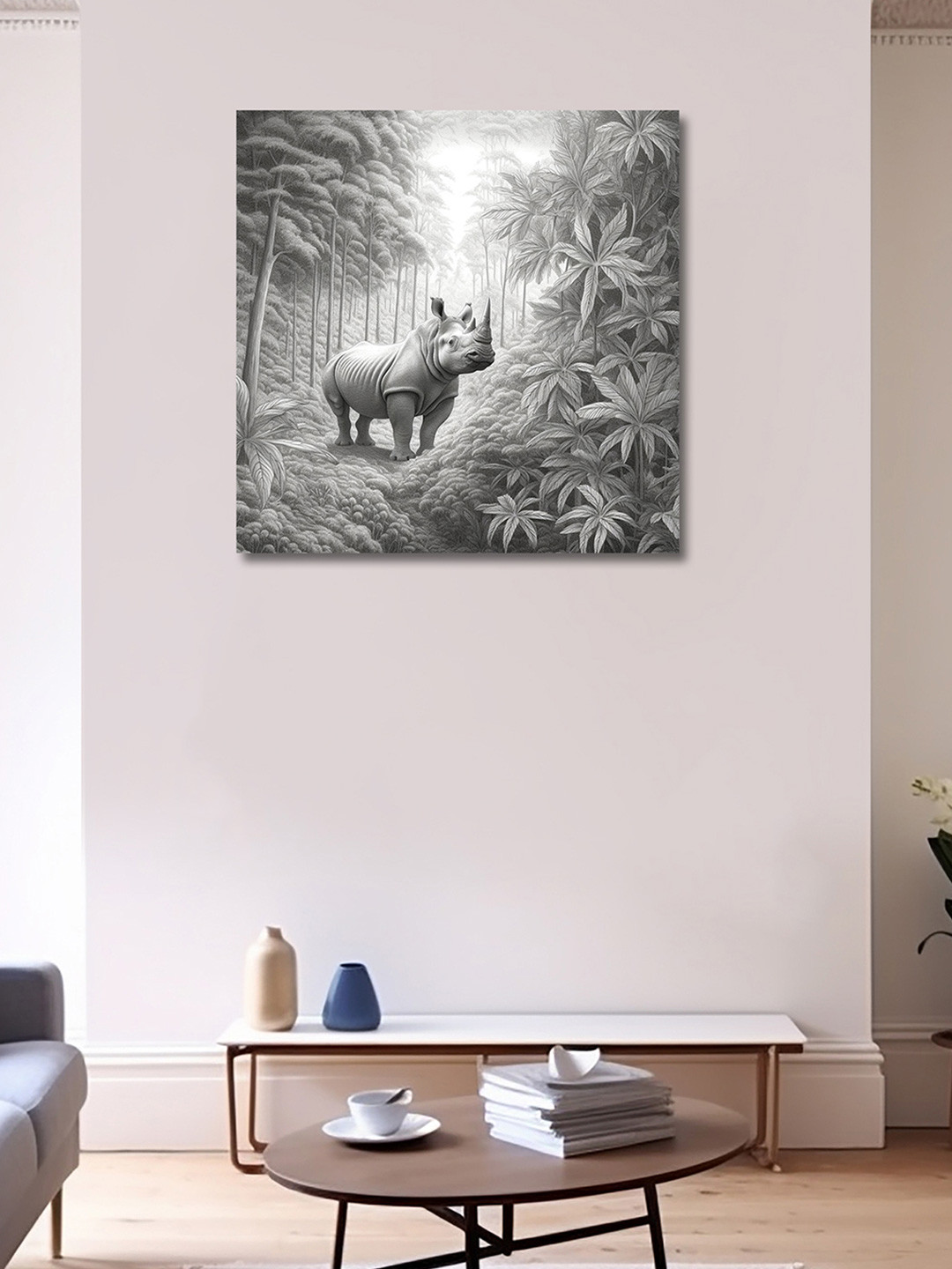 OLIVE TREE Grey Canvas Other Painting Wall Art