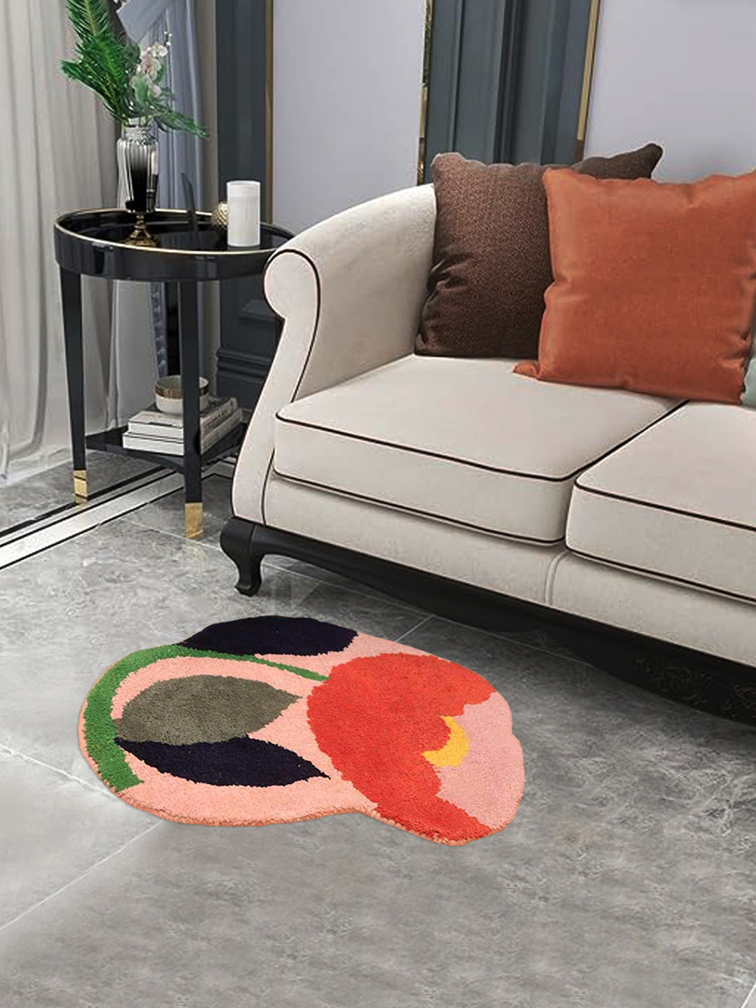 BELLA TRUE Pink & Red Floral Hand-Tufted Carpet