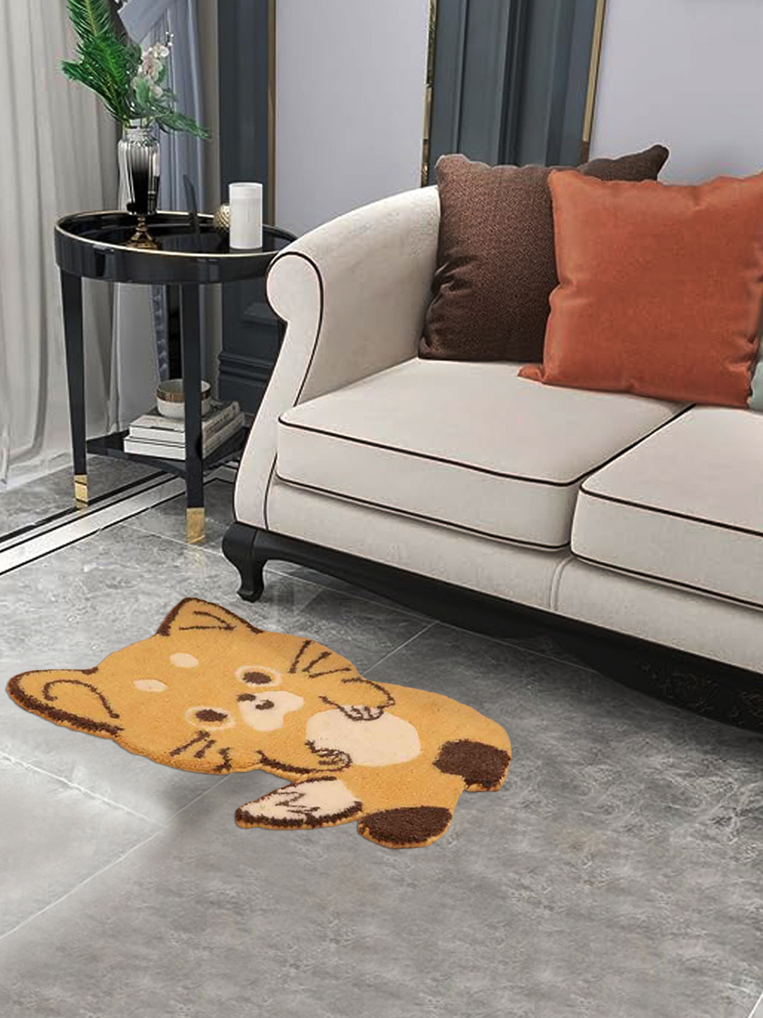 BELLA TRUE Beige & Brown Cartoon Characters Hand-Tufted Woollen Carpet