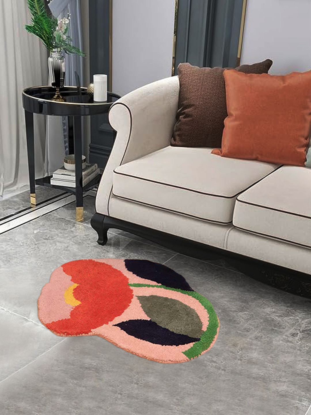 BELLA TRUE Pink & Red Floral Hand-Tufted Carpet