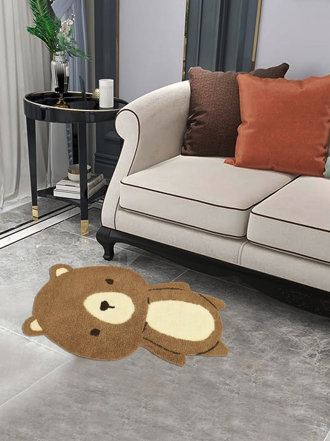 BELLA TRUE Beige & Brown Cartoon Characters Woollen Carpet
