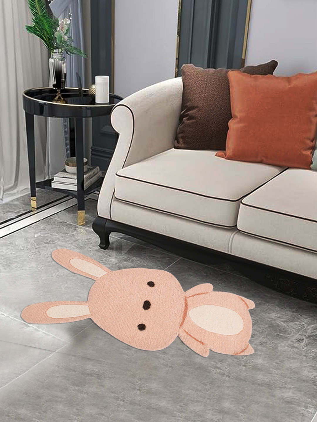 BELLA TRUE Pink & Cream Cartoon Characters Hand-Tufted Woollen Carpet