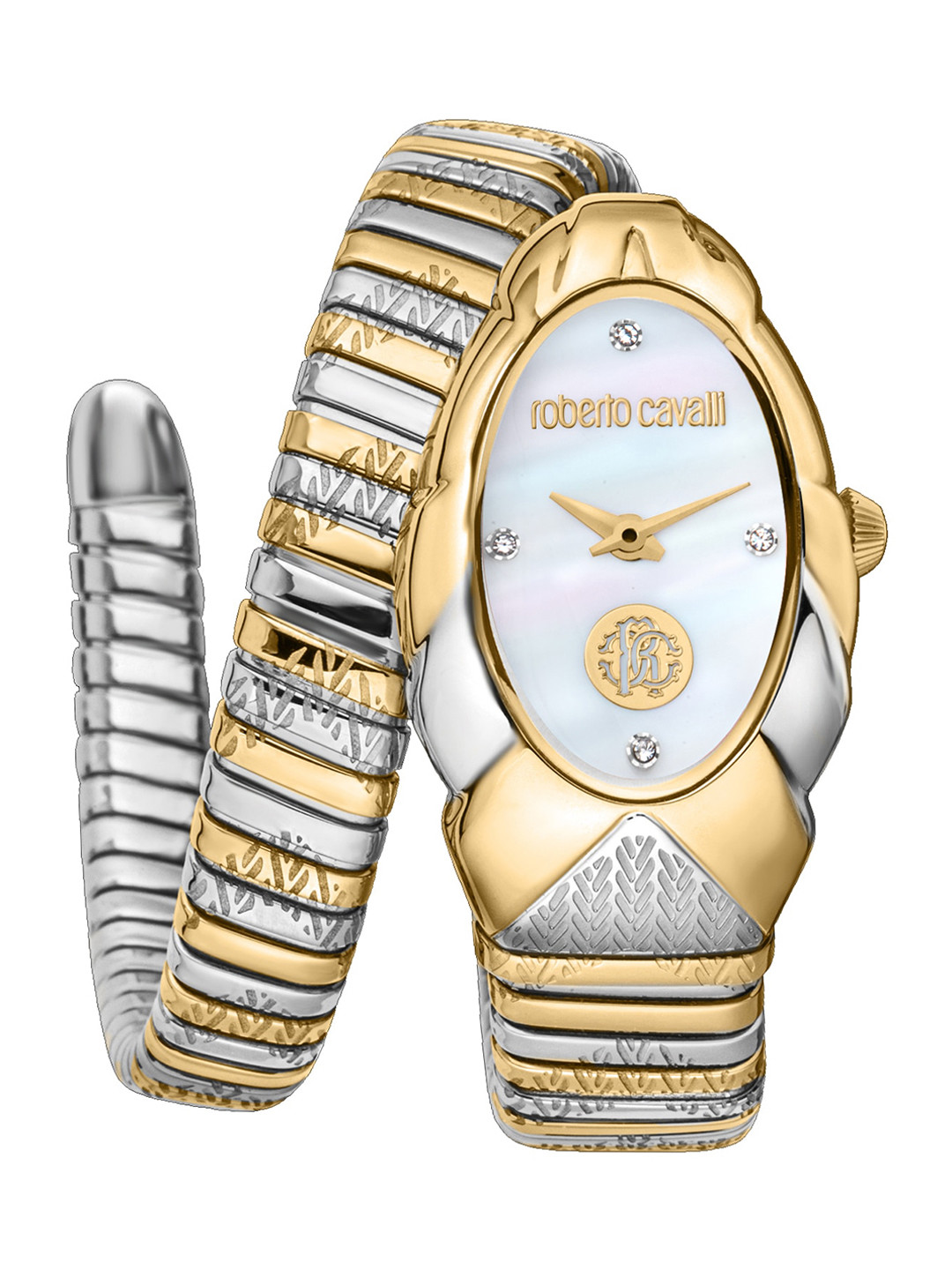 Roberto Cavalli Radice Embellished Dial & Stainless Steel Analogue Watch RC5L052M0055