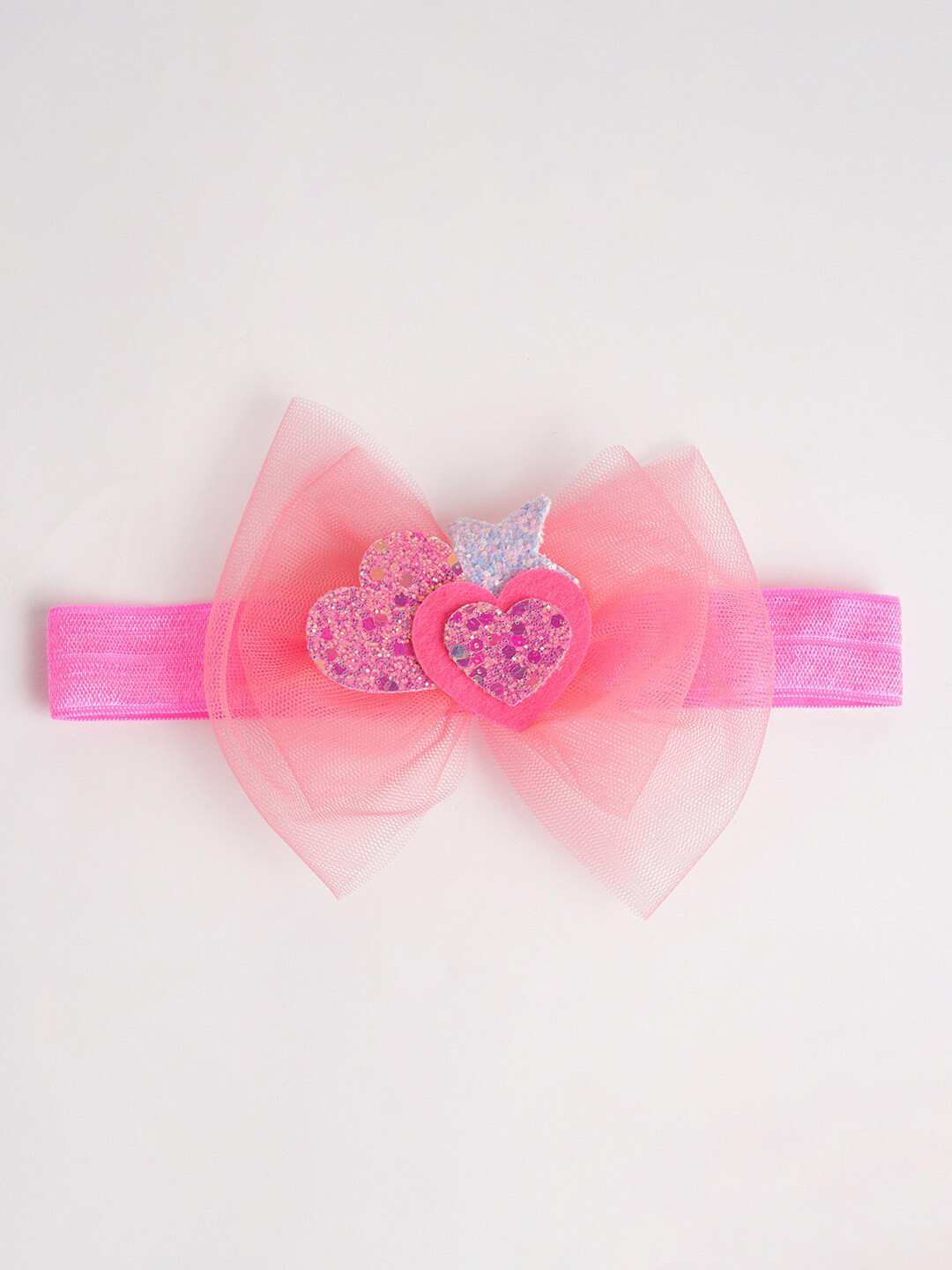 RIBBON CANDY Infant Girls Glitter Stars & Hearts Bow Hairband