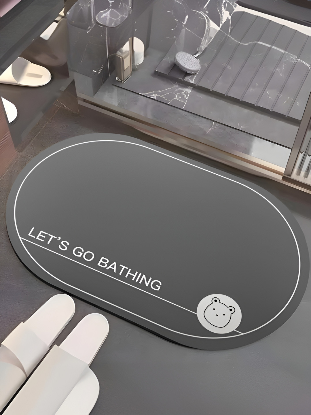UMAI Grey Anti-Skid Bathroom Mat