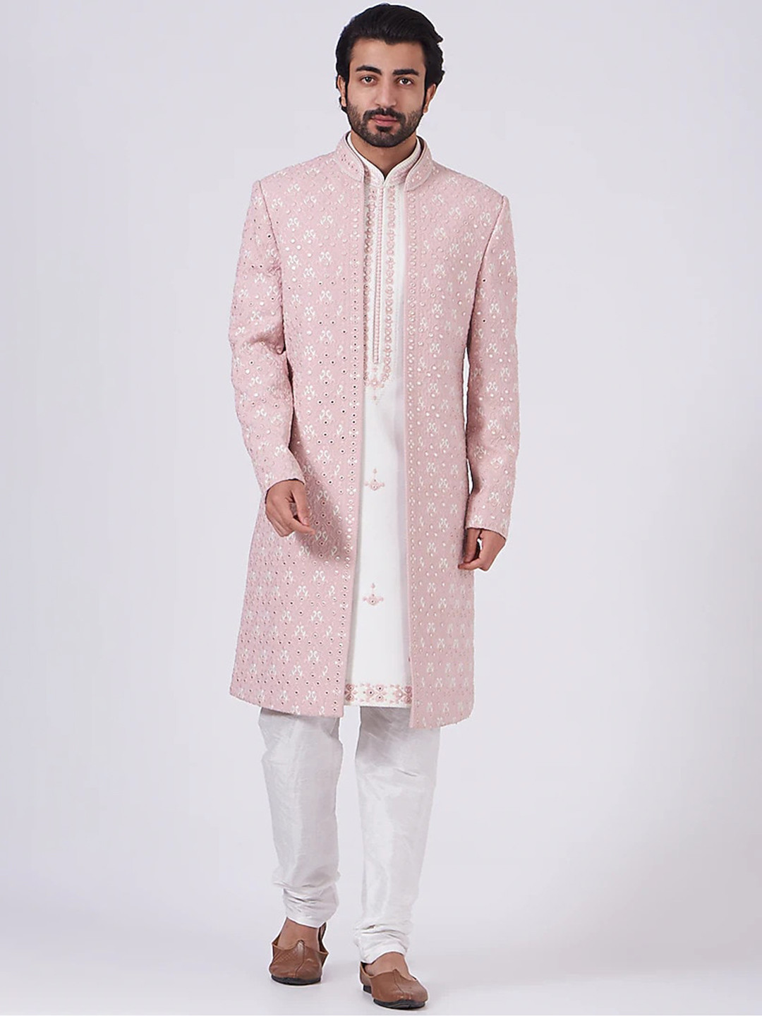 RNG Safawala Embroidered Bandhgala Jacket Sherwani Set