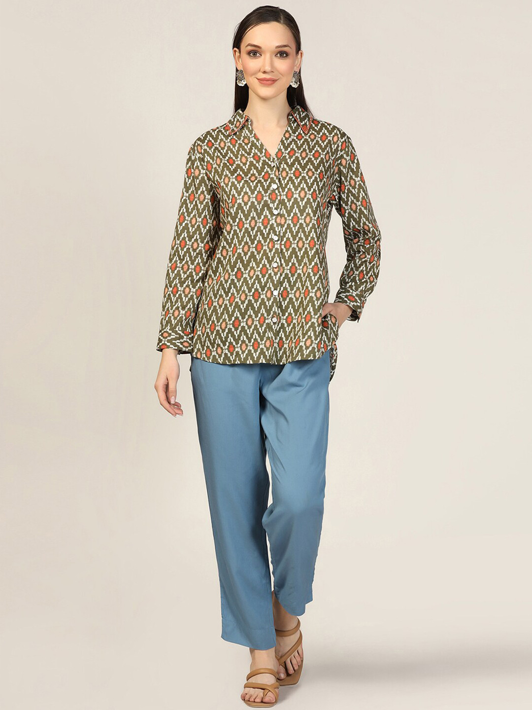 Mustard Women Mid Rise Palazzo Trousers