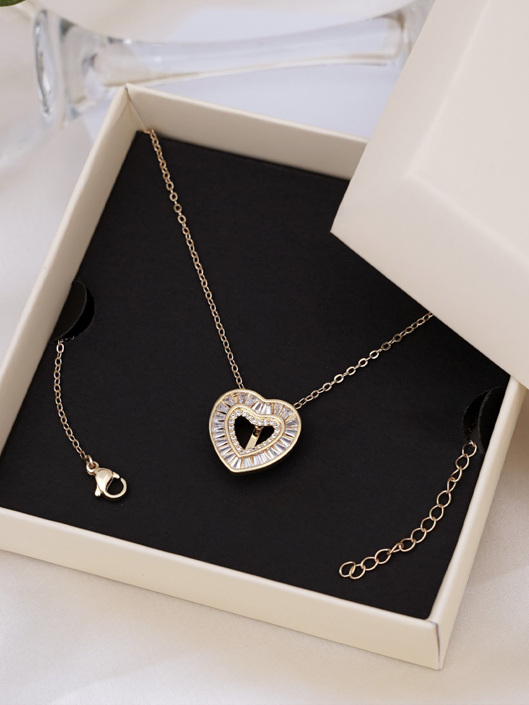 SWASHAA 18K Gold-Plated Heart Shaped Necklace