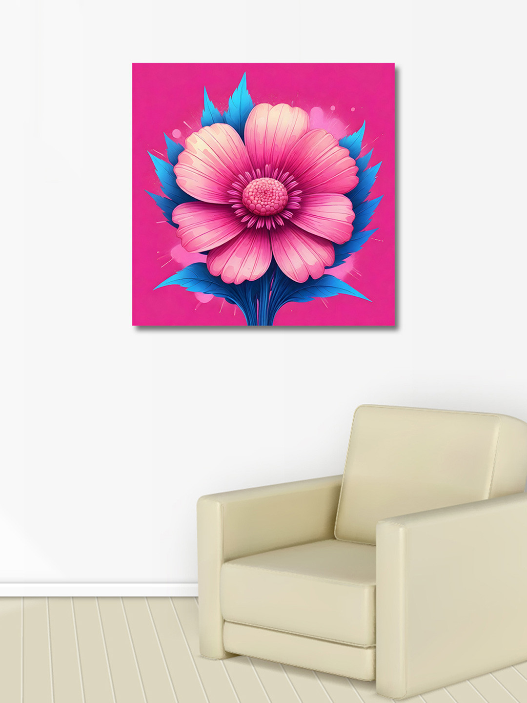 OLIVE TREE Pink Canvas Wall Living Room Rectangle Paintings Wall Art -9.45 x 9.45In