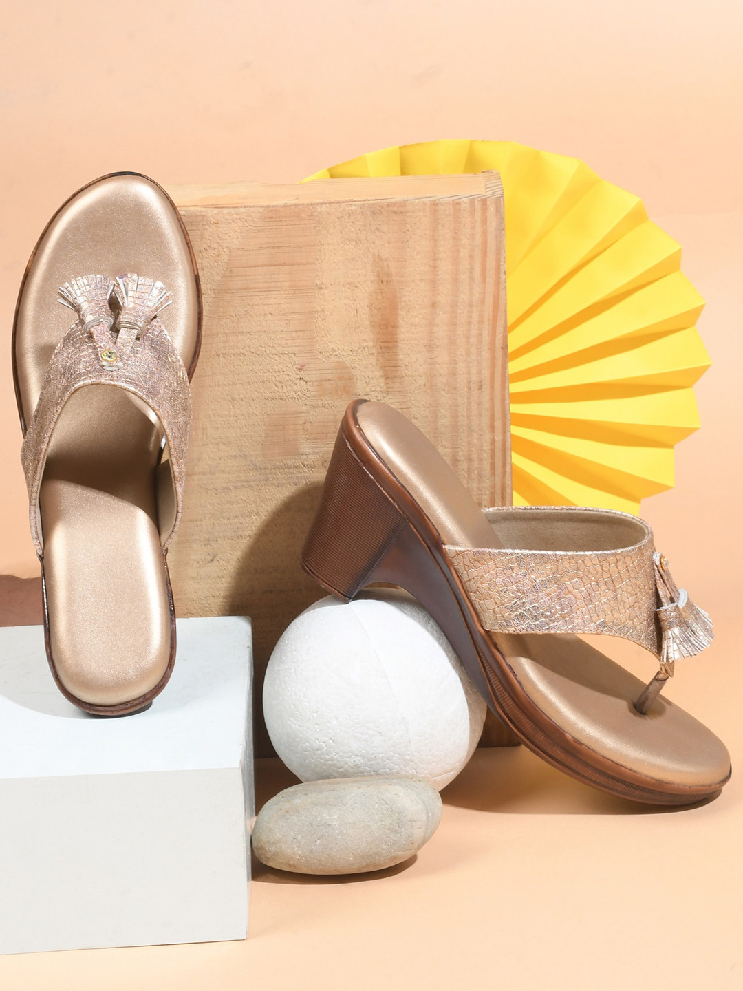 Try Me Tassalled Open Toe Wedges