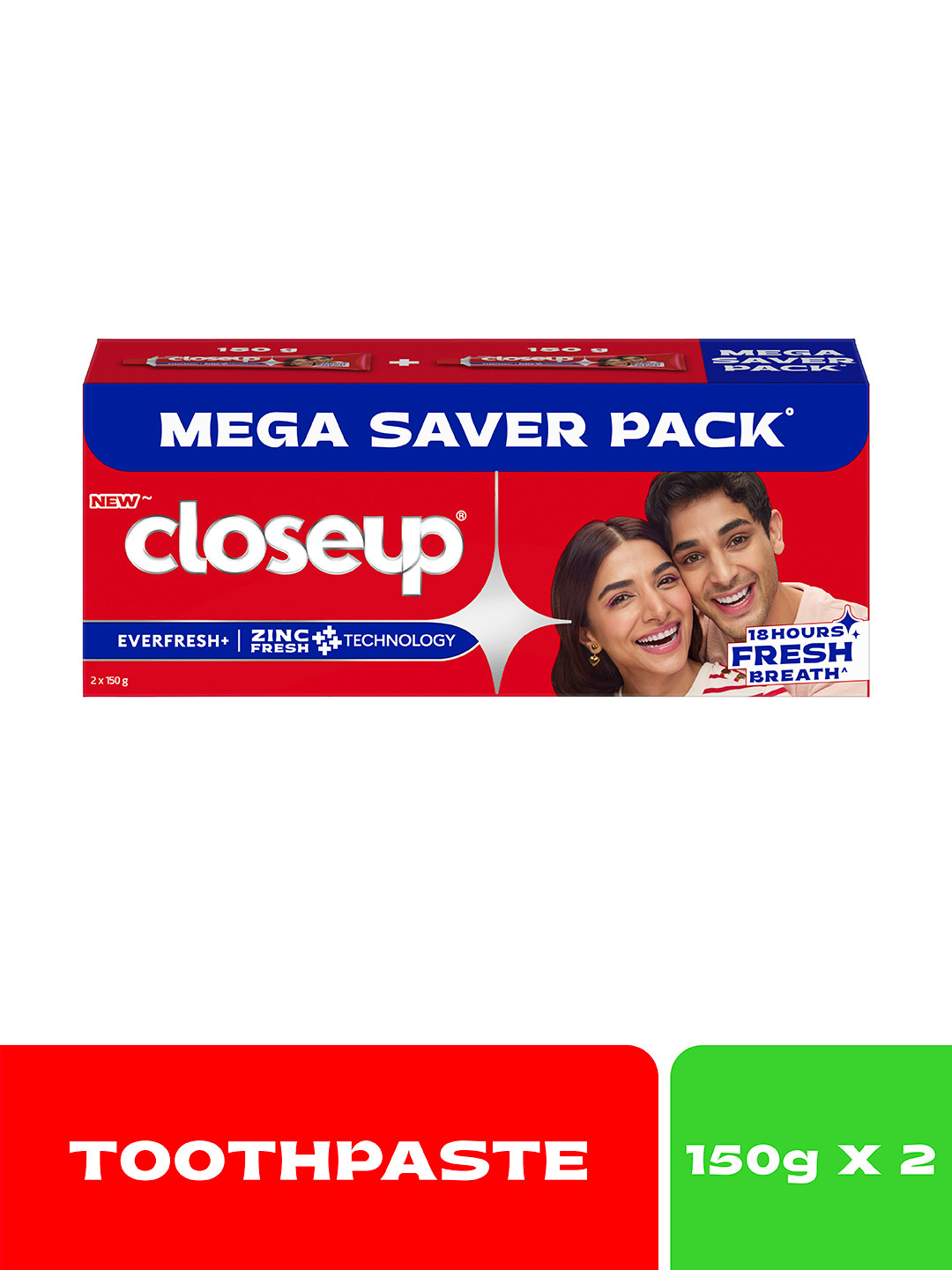 Closeup Set of 2 VLP Megasaver Red Hot Gel Toothpaste - 150g each