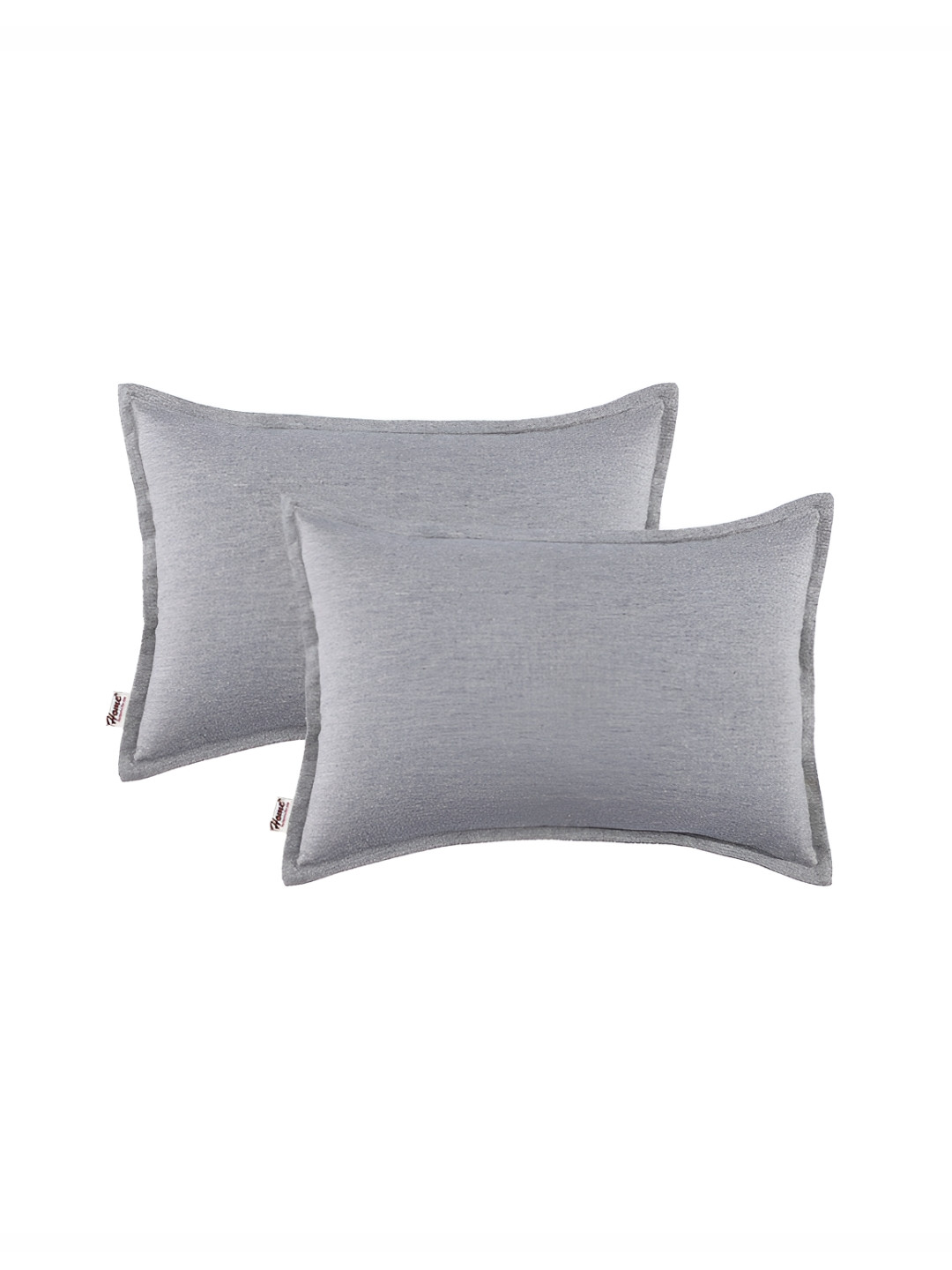 Home Blue Polyester Silk Lightweight 2 Piece Textured Rectangle Cushion Covers -12x18In