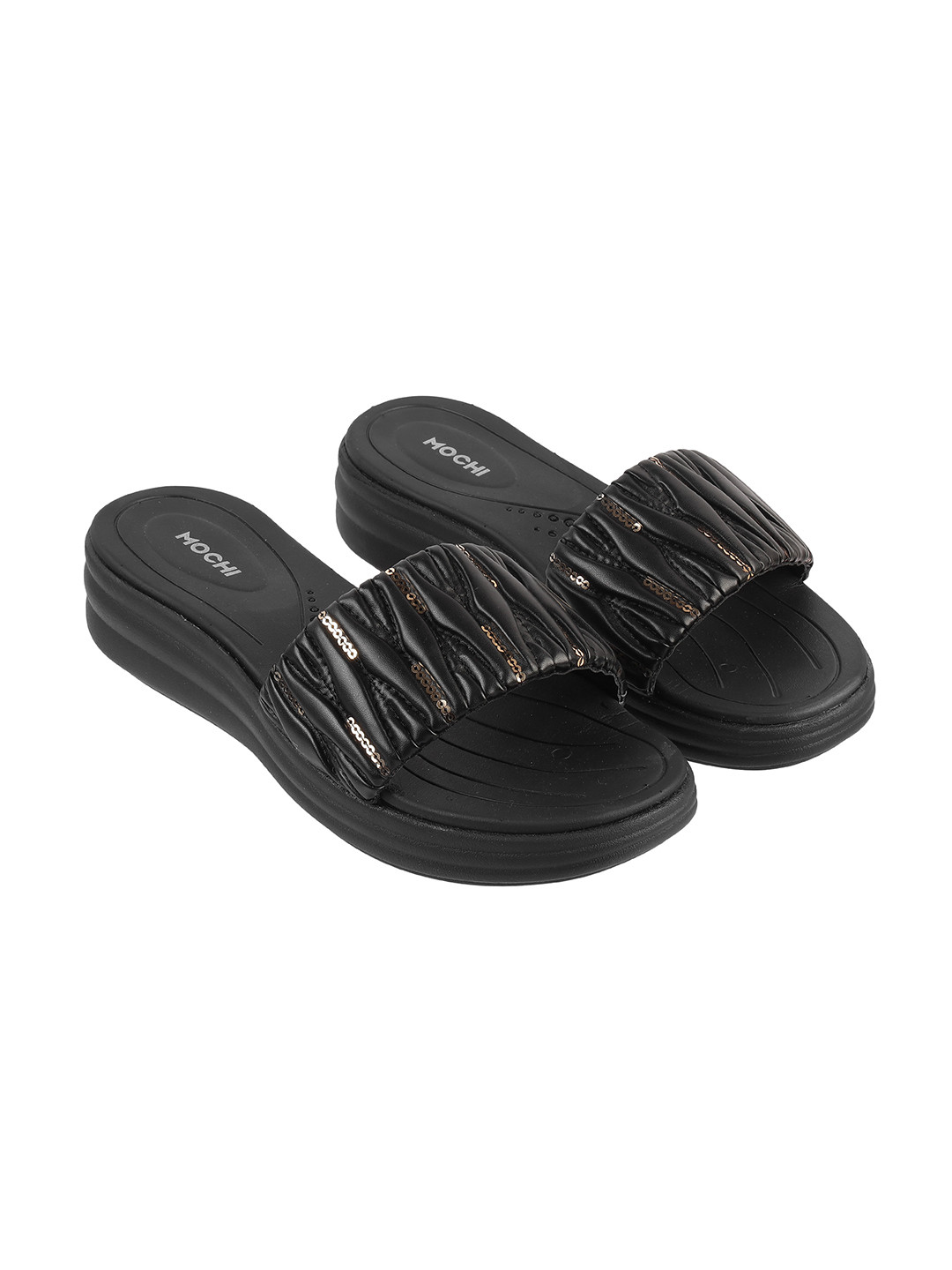 Mochi Textured Open Toe Block Heels