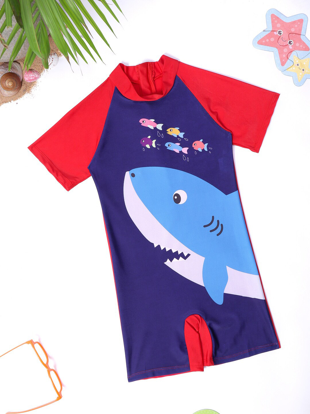 bubble berry Boys Printed Swim Bodysuit