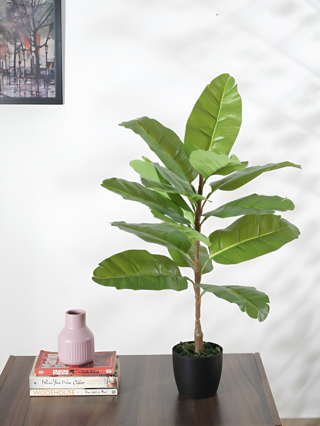 Home Bloom Green Bird-Of-Paradise Artificial Plant With Pot