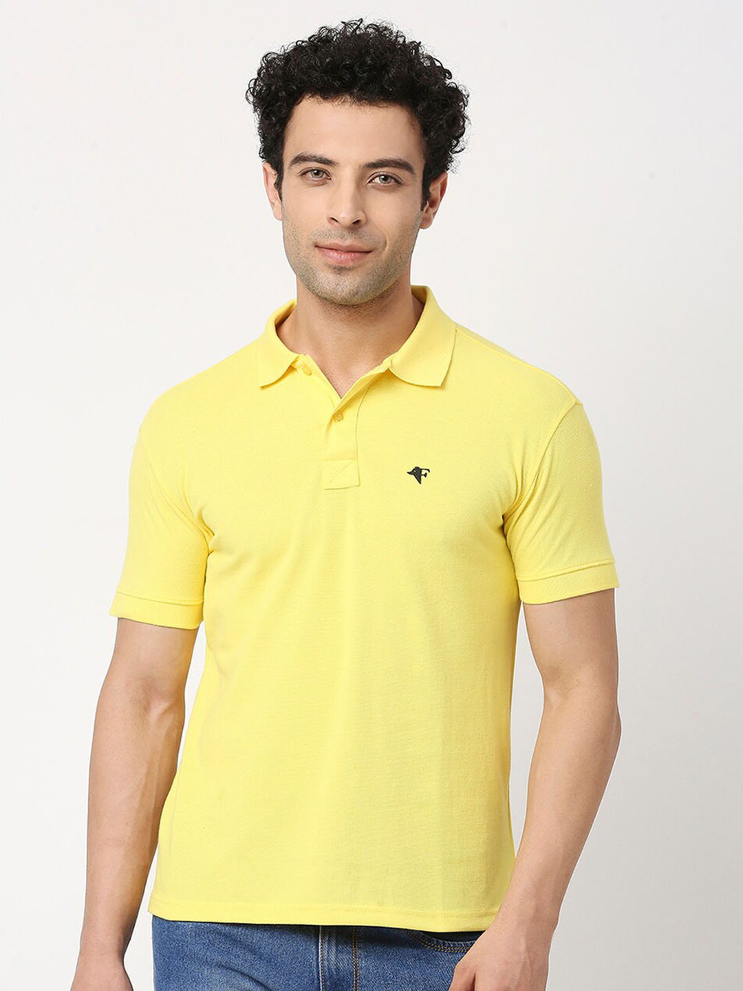 FRENCHIE Polo Collar Short Sleeves Cotton Casual T-shirt