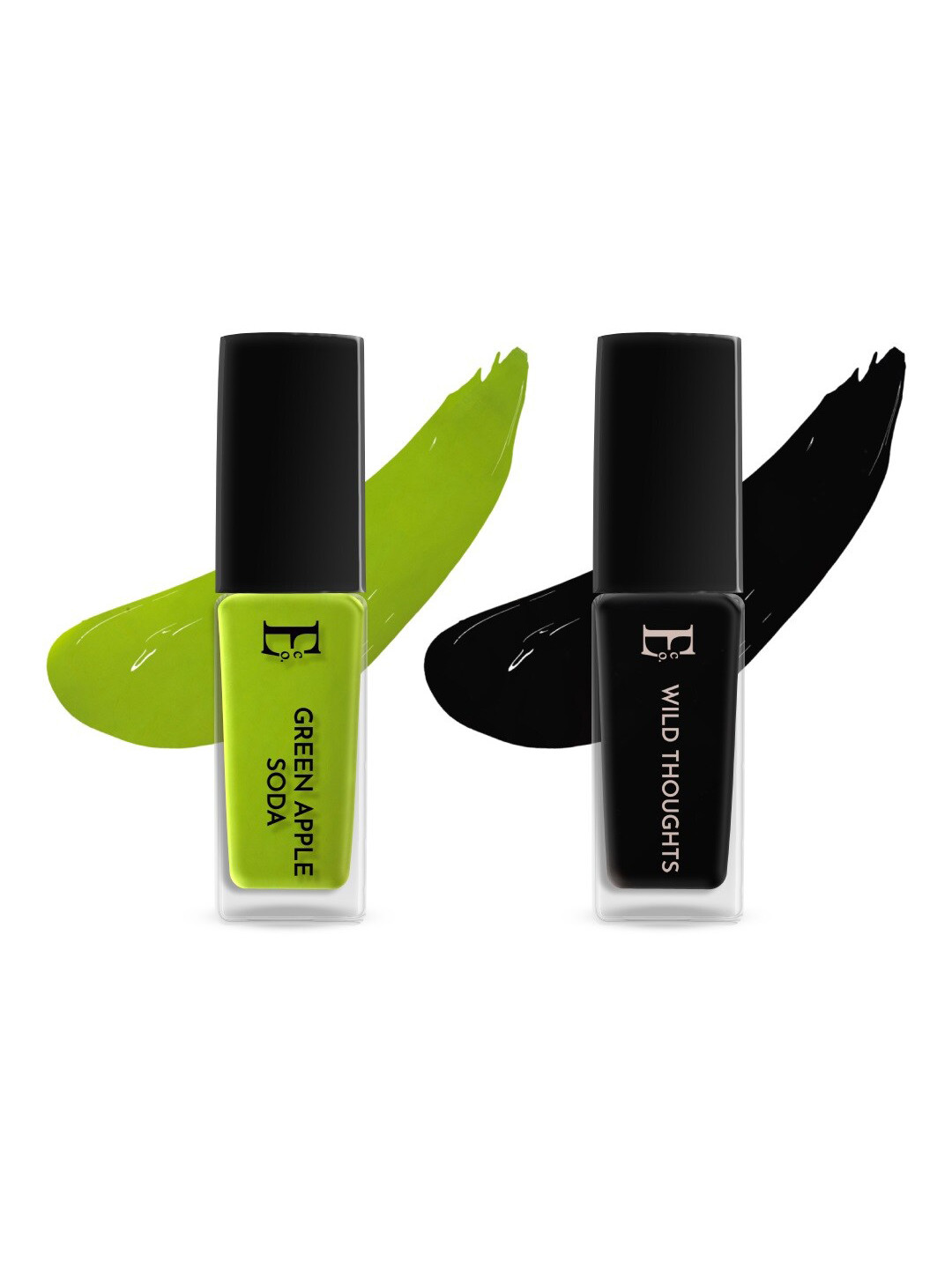 ELLEMENT CO. Set of 2 Black Petal Pop Long Lasting Vegan Nail Lacquer - 10 ml each