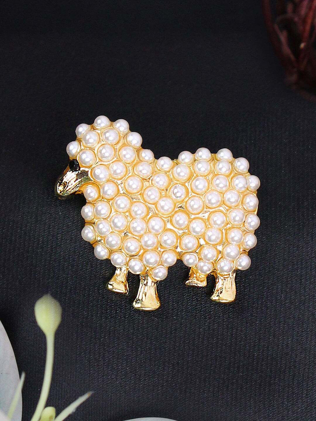 Kavove Men Fleece Beaded Statement Brooch