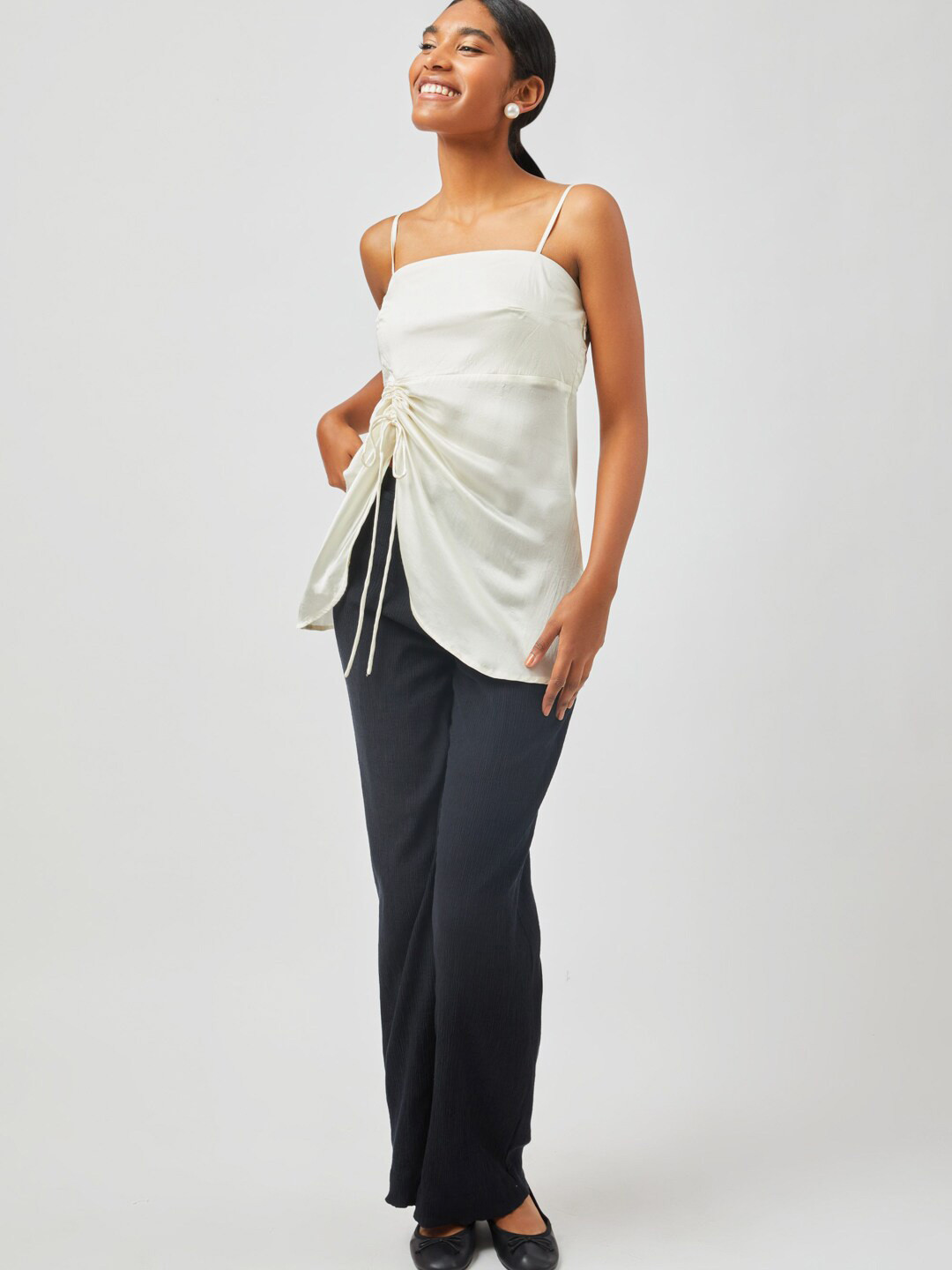 Contemponari Tie-Ups Shoulder Straps Top