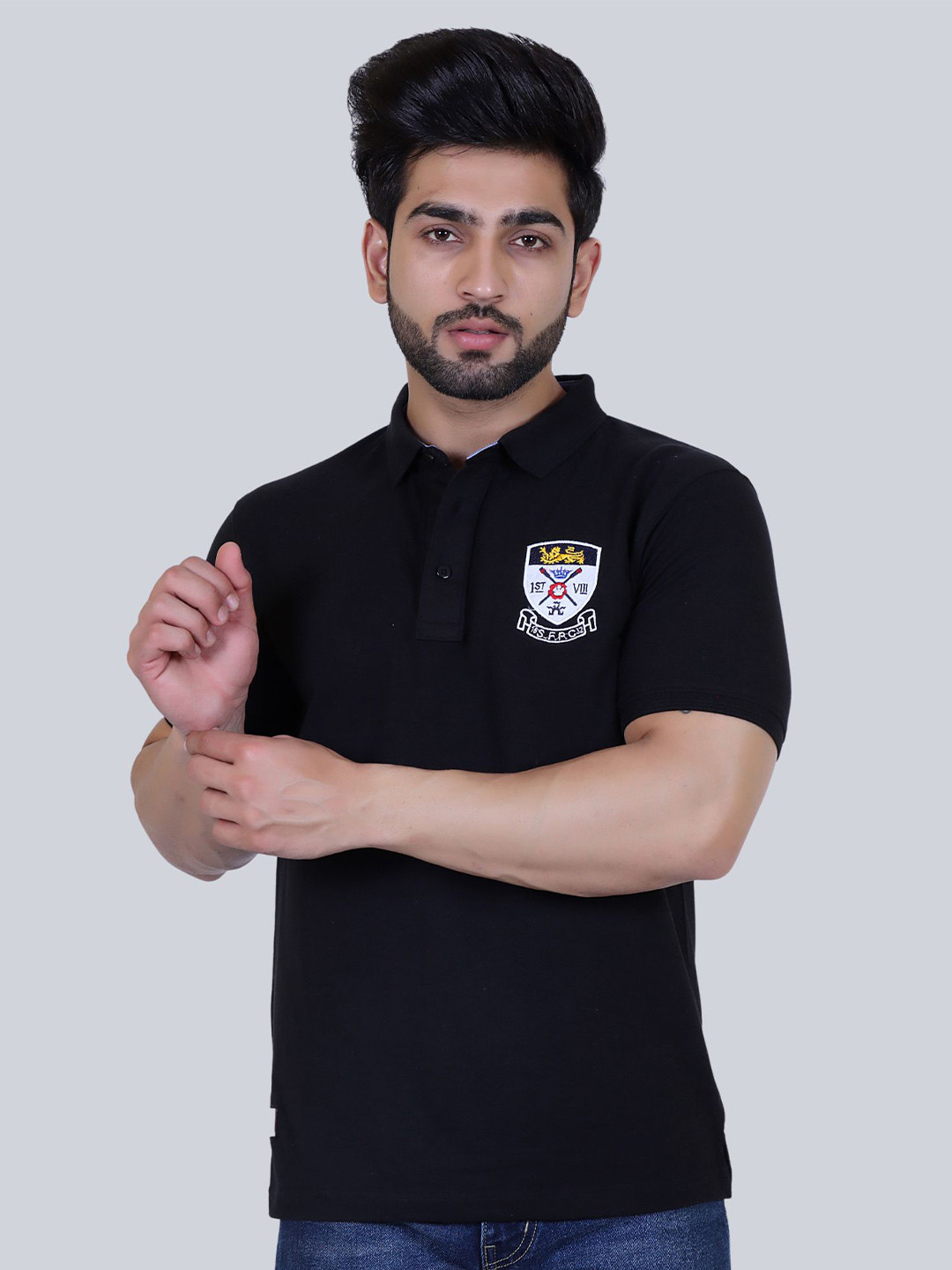 STARFOX Polo Collar Embroidered Casual T-shirt