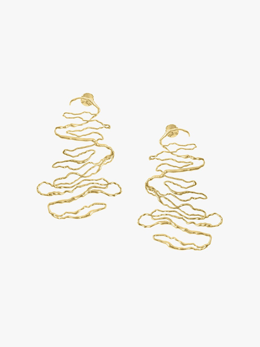 EQUIIVALENCE Gold-Plated Contemporary Drop Earrings