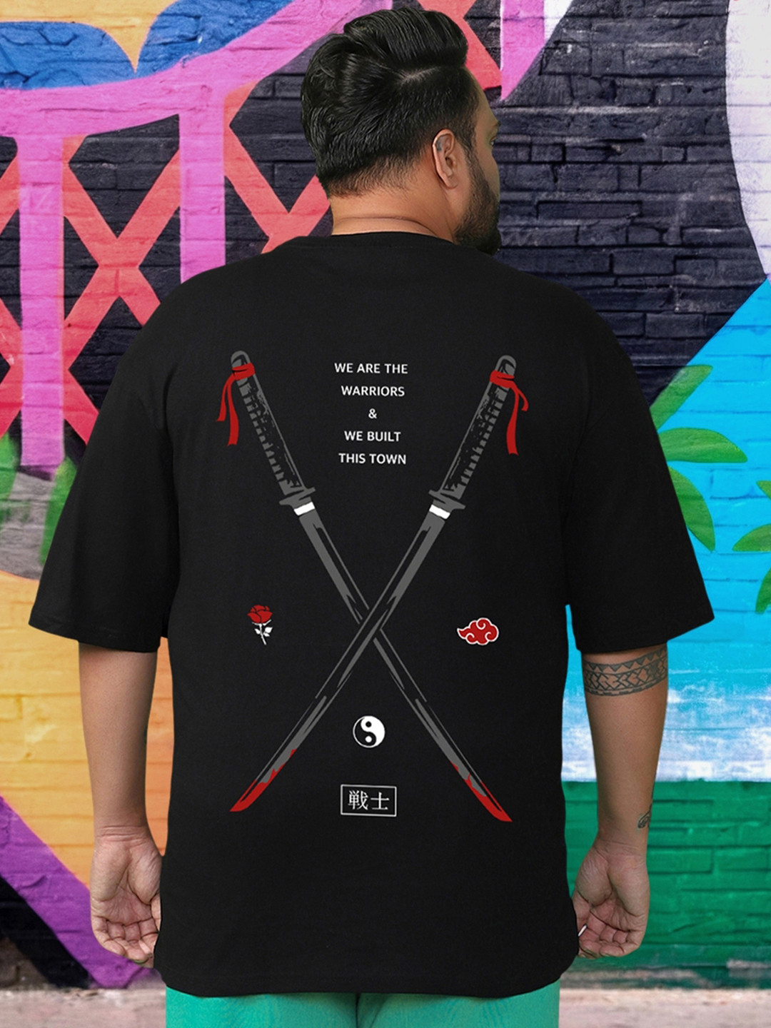 Bewakoof Plus Size  Warriors Graphic Printed Round Neck Cotton T-shirt