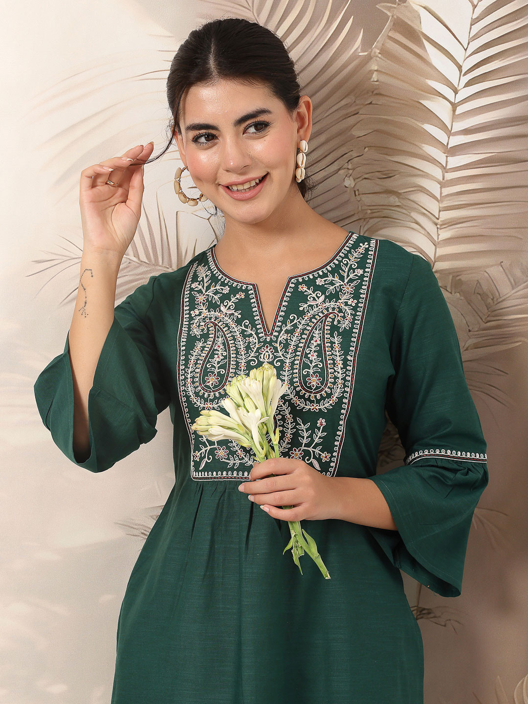 Nayam By Lakshita Embroidered Linen Tunic