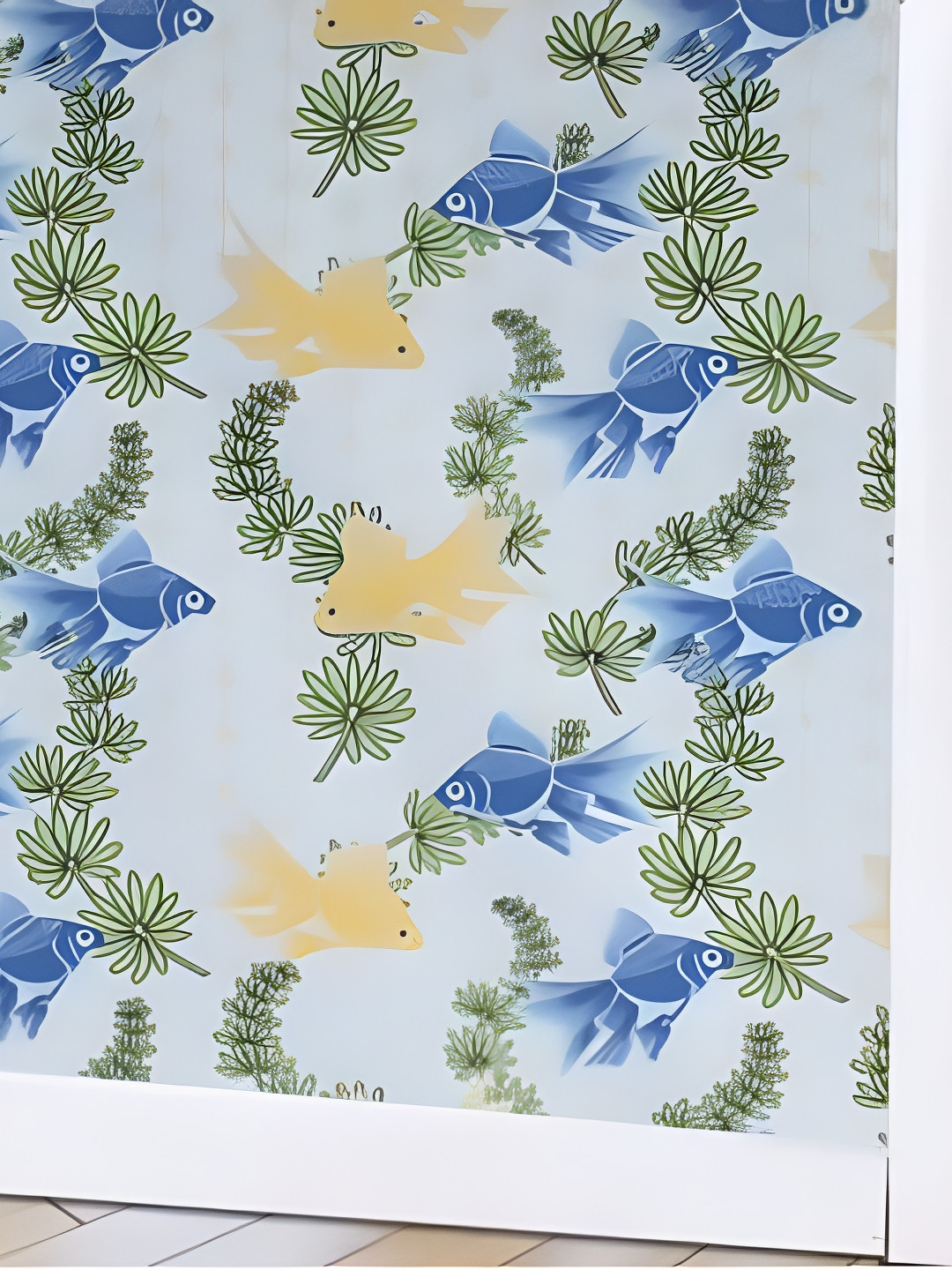 Jaamso Royals White & Green Printed Self-Adhesive Waterproof Window Sticker
