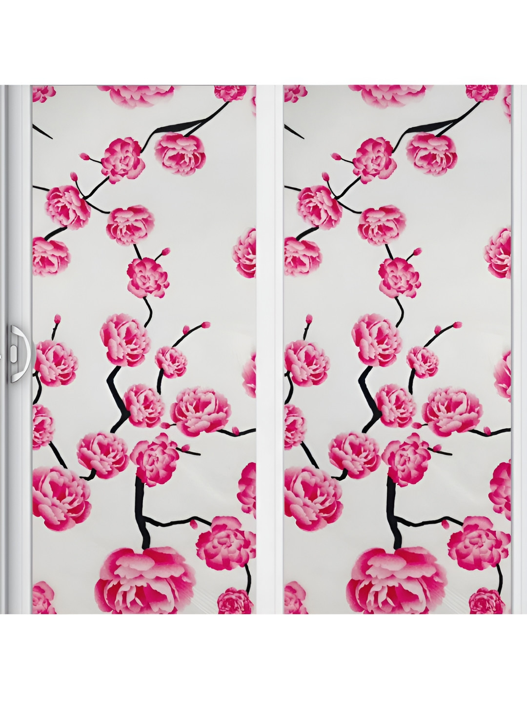 Jaamso Royals Pink & White Printed Self Adhesive Window Sticker