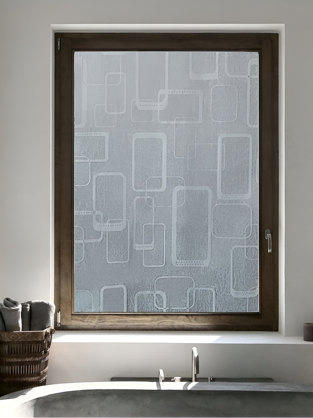 Jaamso Royals Grey Printed Waterproof Self Adhesive Window Sticker