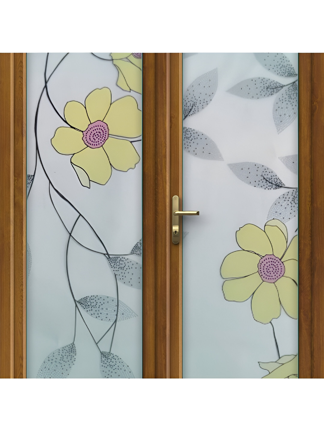 Jaamso Royals Grey & White Printed UV Protective Frosted Window Film Sticker