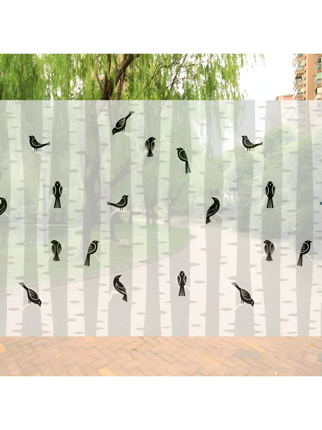 Jaamso Royals White & Black Printed UV Protective Window Film Sticker