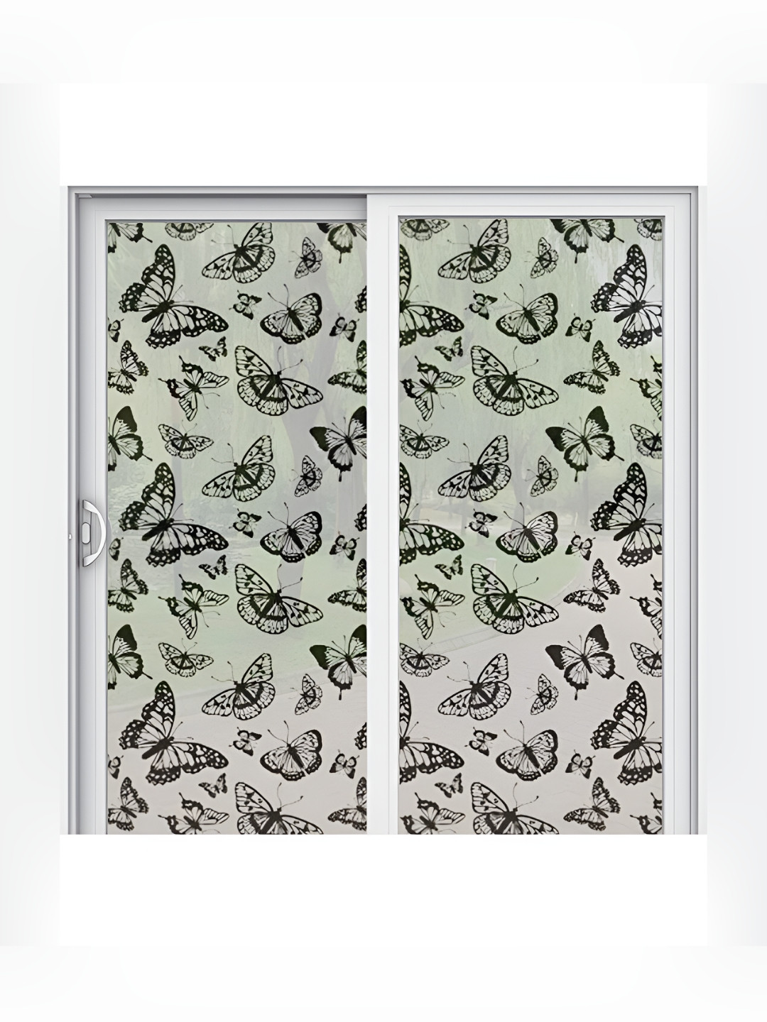 Jaamso Royals White & Black Printed Self-Adhesive UV Protected Window Sticker