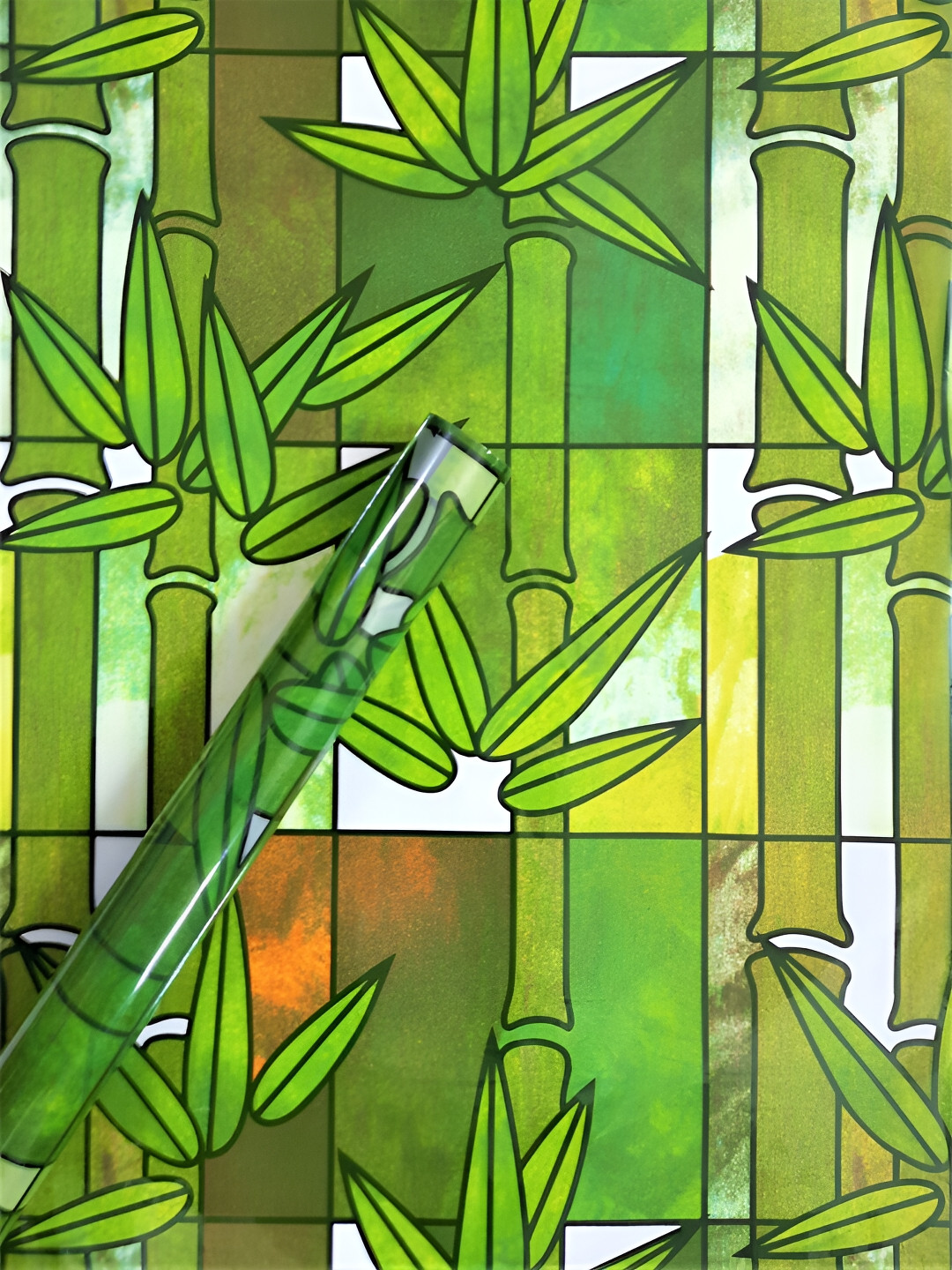 Jaamso Royals Green & Black Printed Self-Adhesive Window Frosting Film Sticker