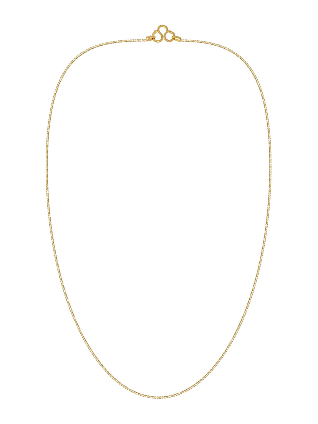 BHIMA 22K BIS Hallmark (916) Yellow Gold Box Cut Solid Plain Chain