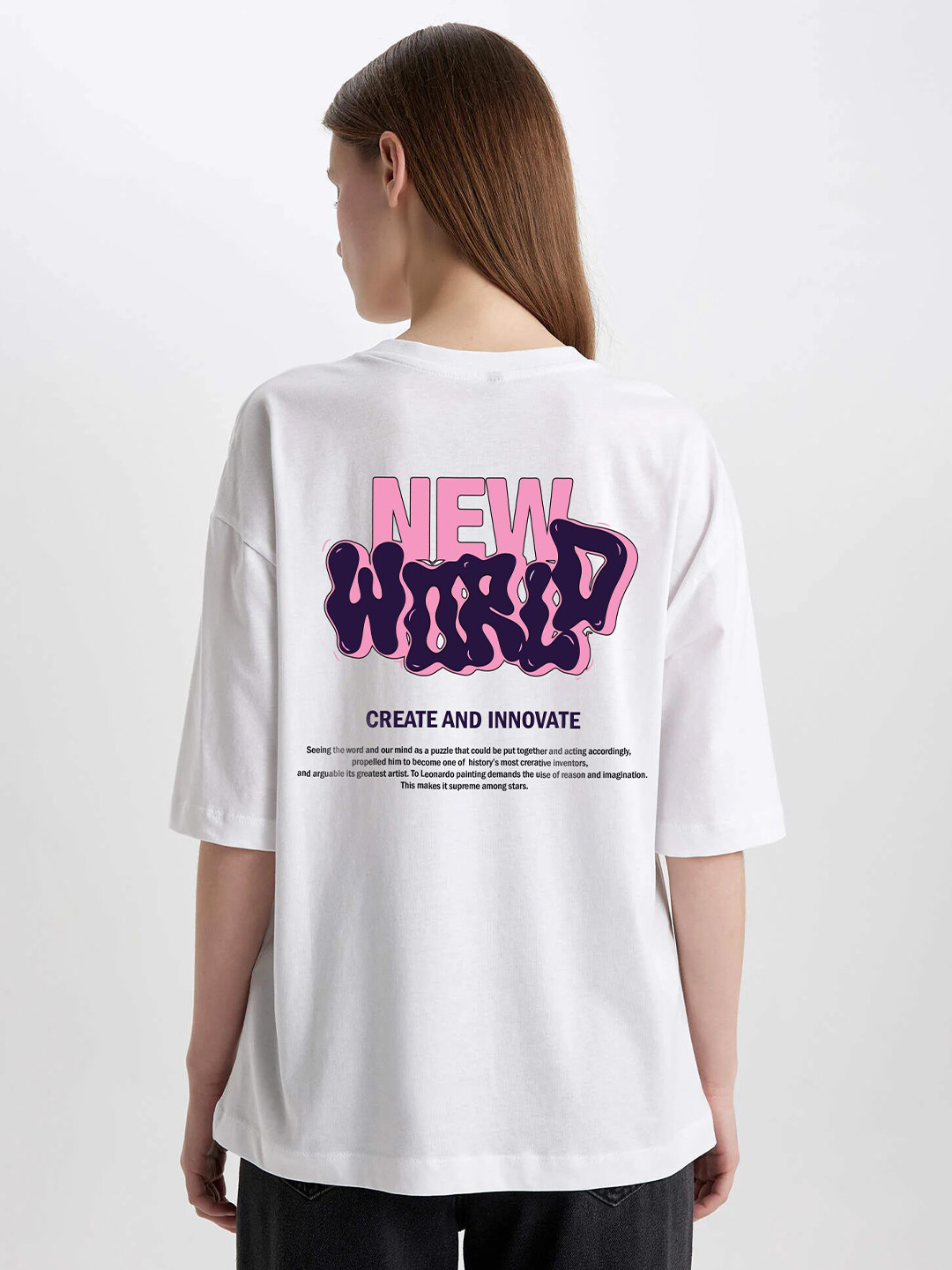 MISCHIEF MONKEY Printed Round Neck Three-Quarter Sleeves Cotton T-shirt