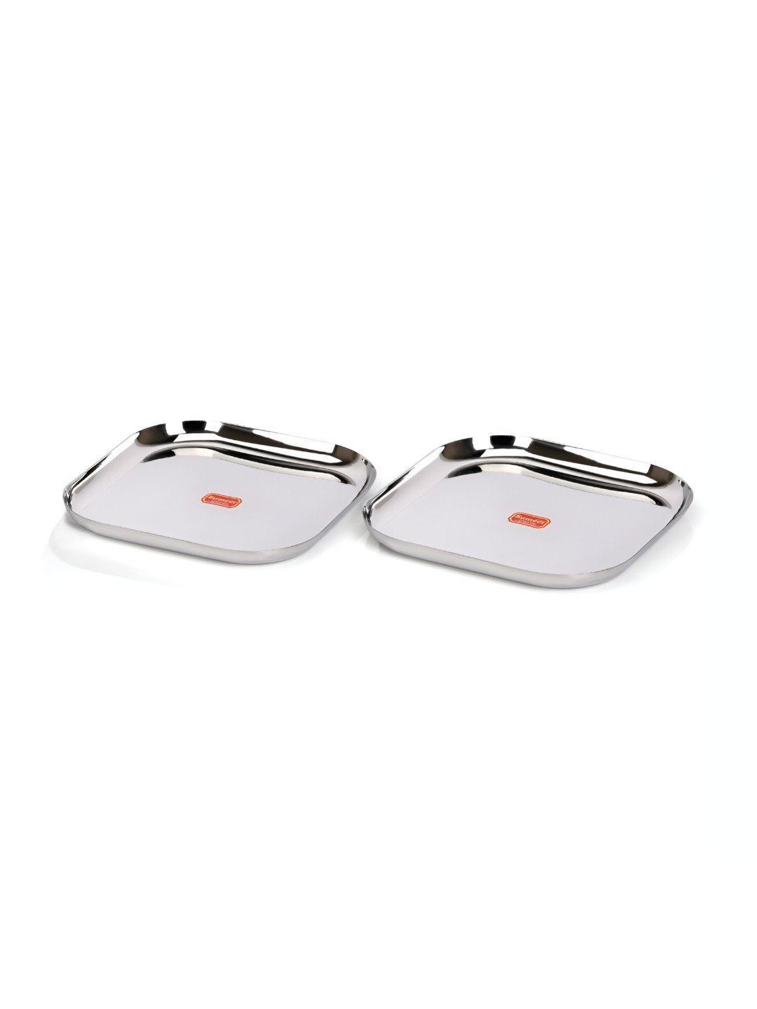 Sumeet 2 Pcs Stainless Steel Meal Plates
