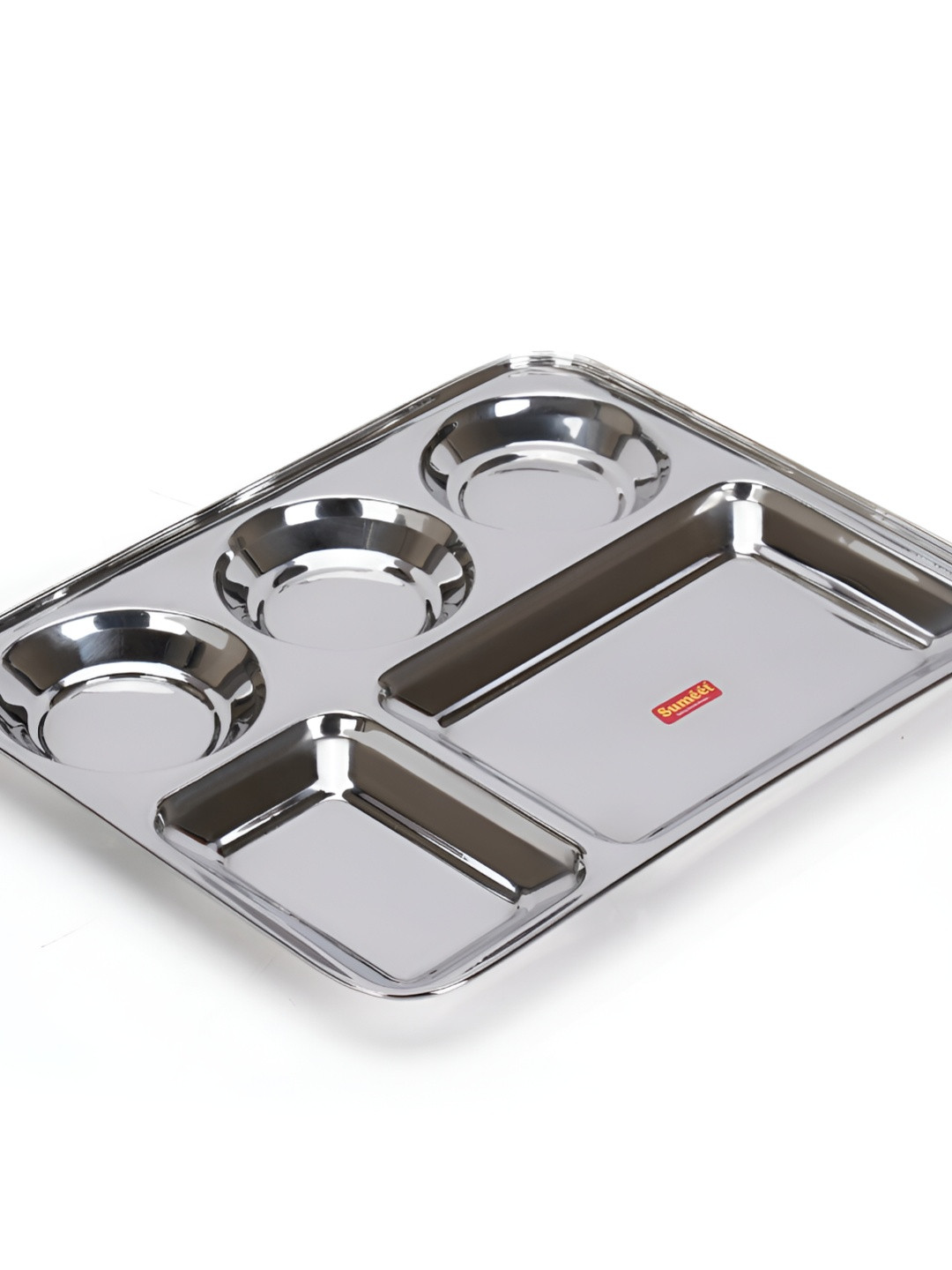 Sumeet Stainless Steel Rectangular 5 In 1 Compartment Dinner Plate