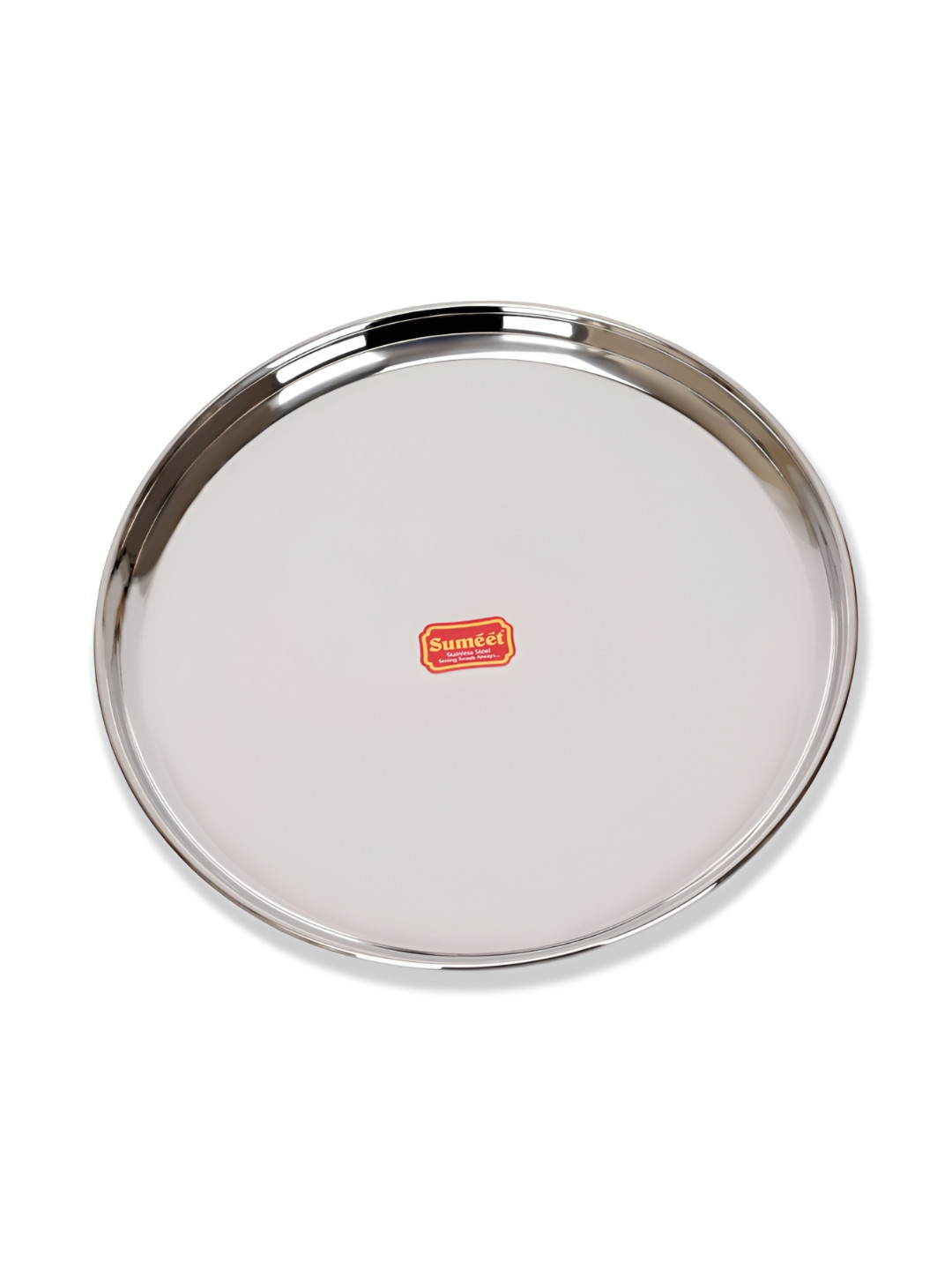 Sumeet Stainless Steel Heavy Gauge Dinner Plate with Mirror Finish