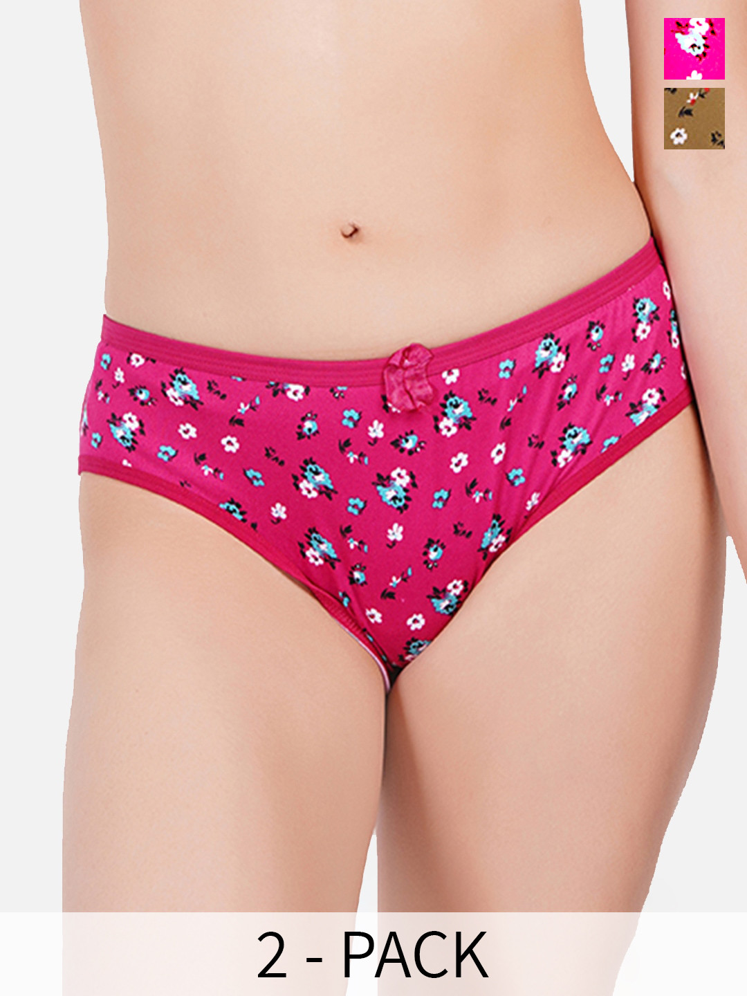 StyFun Pack Of 2 Printed Hipster Briefs VM_Kamli_Panty_GreenRani