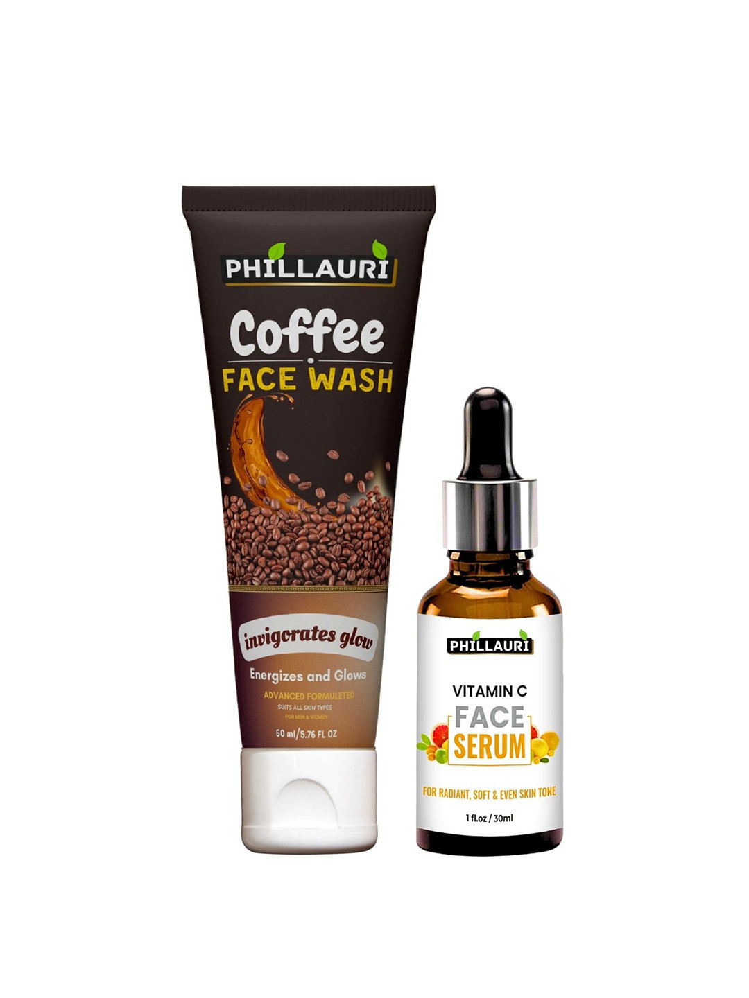 Phillauri Coffee Facewash & Face Serum Combo - 60 ml - 30 ml