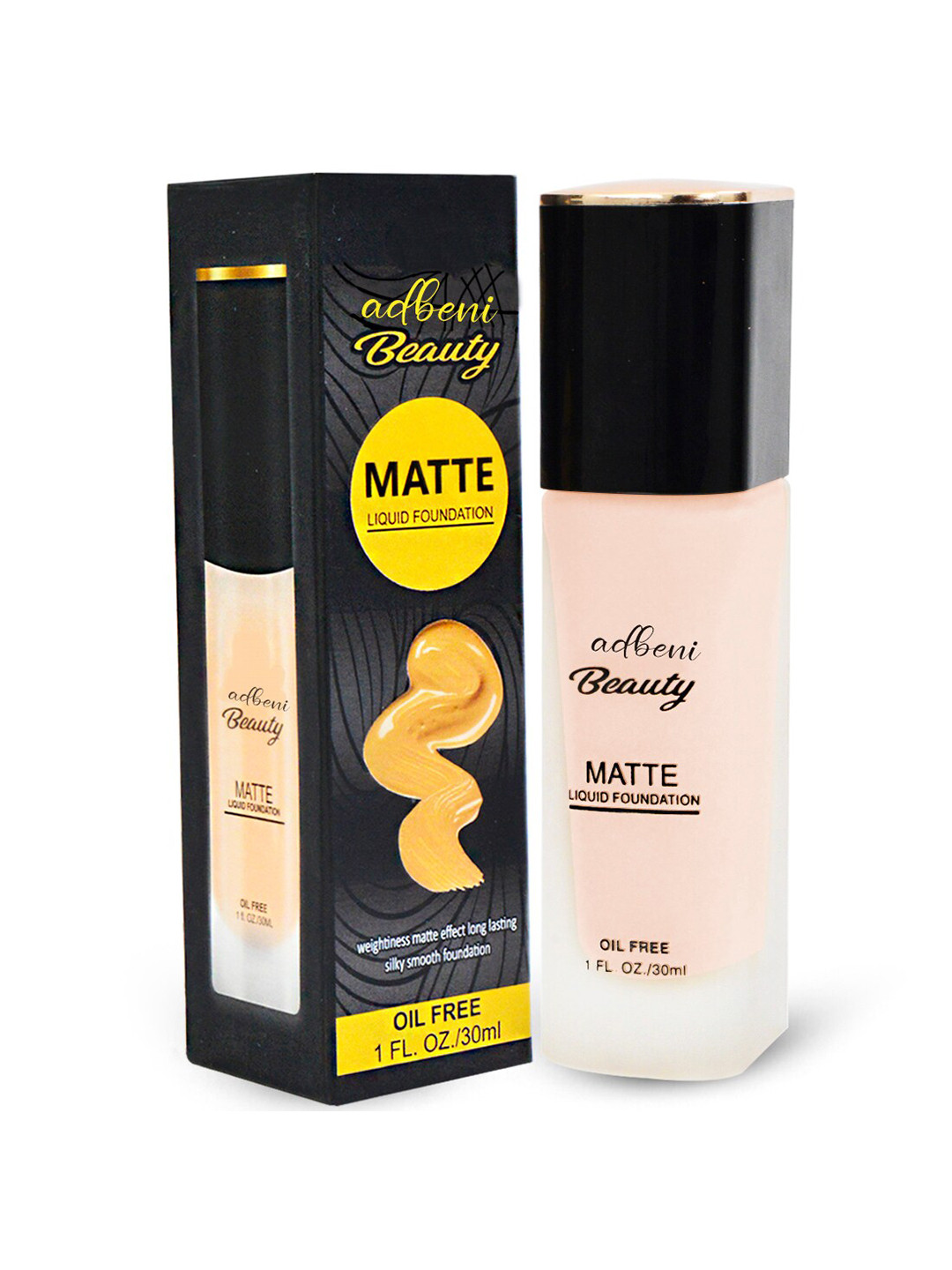 Adbeni Silky Smooth Weightless Matte Effect Oil Free Liquid Foundation 30ml -Shade 03