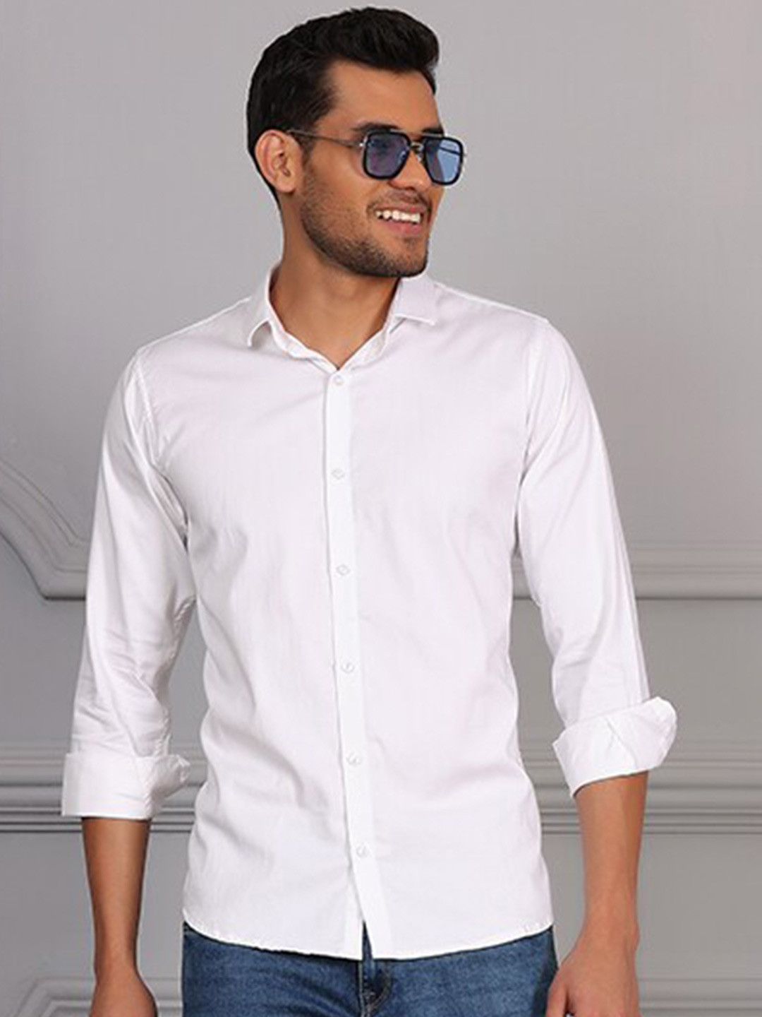 FILO HEVIS Classic Cotton Spread Collar Casual Shirt
