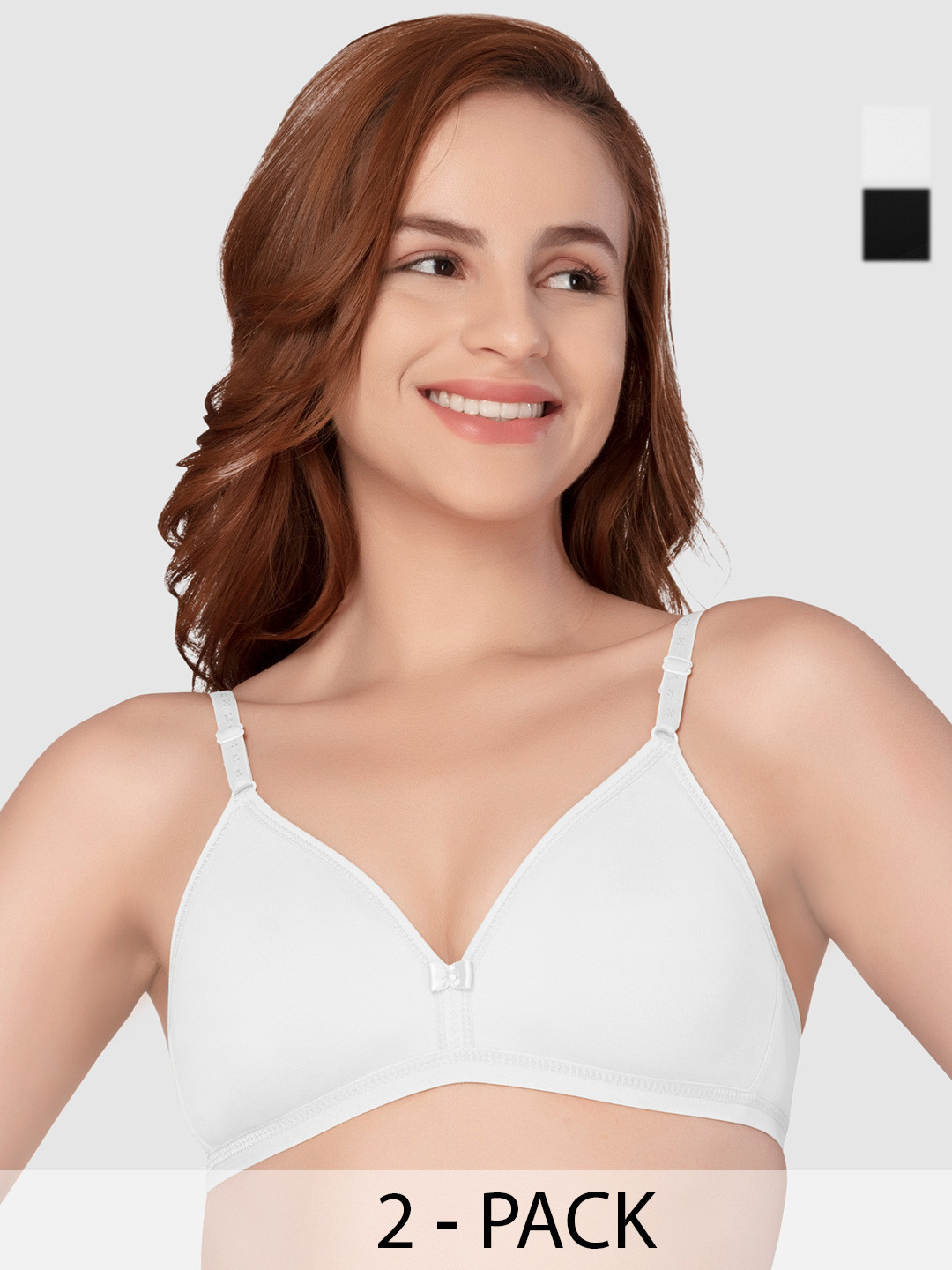 Daisy Dee Pack of 2 Full Coverage Non Padded Cotton T-shirt Bra- All Day Comfort