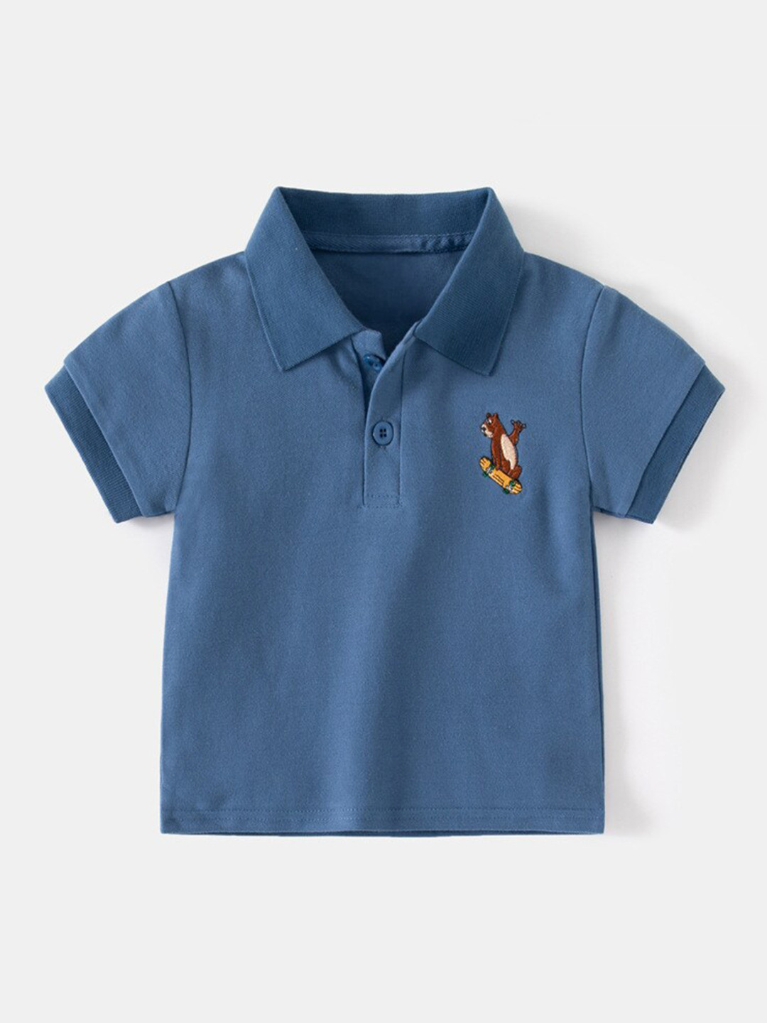 StyleCast Boys Blue Polo Collar Pure Cotton Casual T-shirt