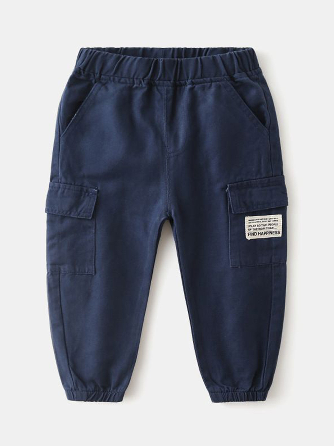 StyleCast Boys Navy Blue Cotton Joggers Trousers