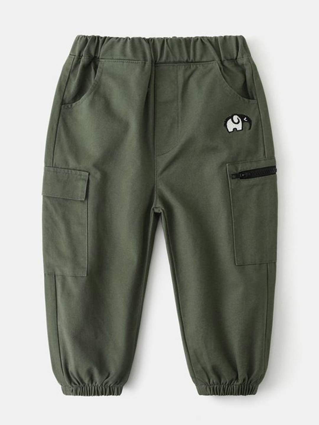 StyleCast Olive Green Boys Mid-Rise Cargos Trousers