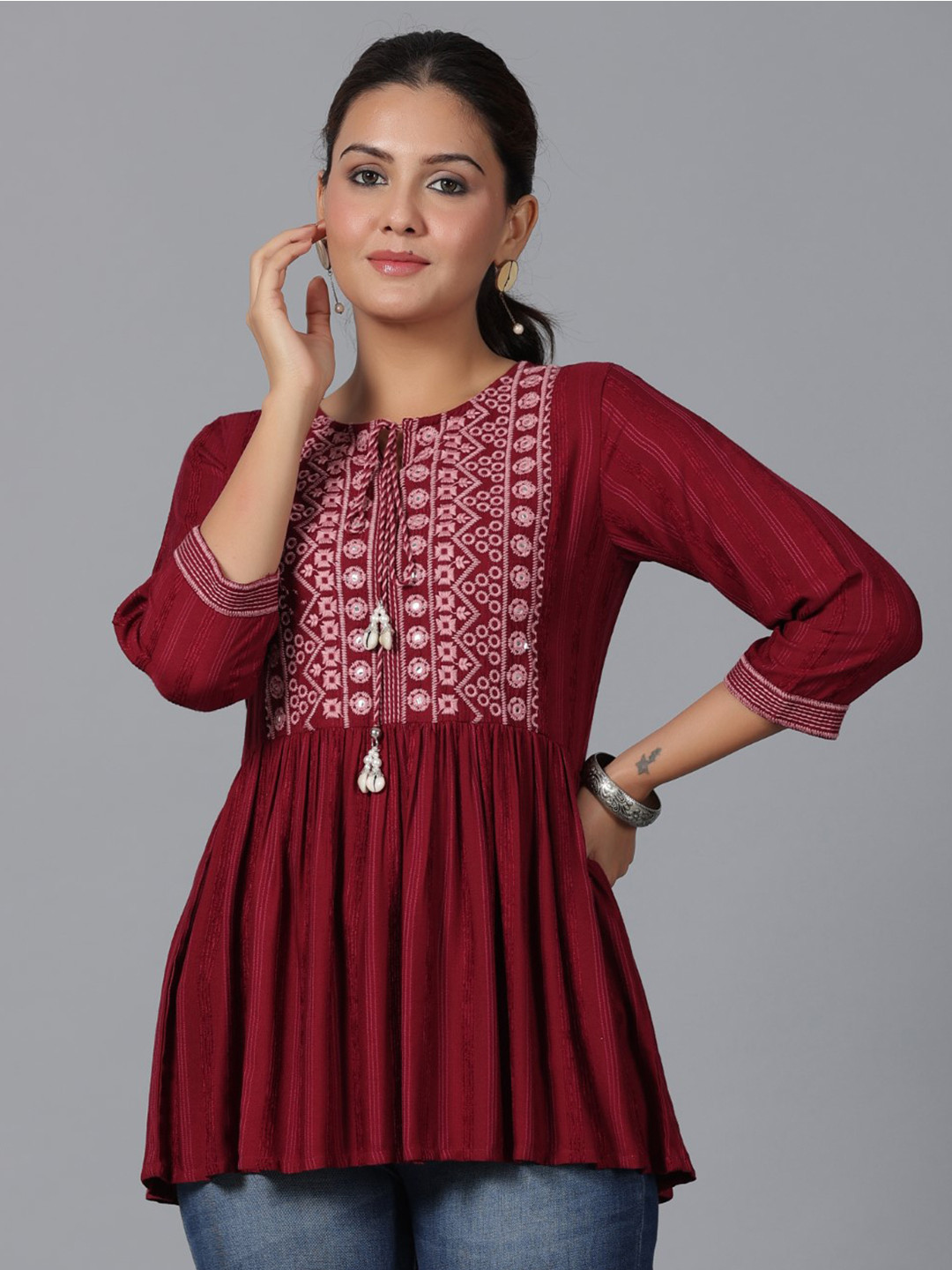 Juniper Embroidered Peplum Tunic