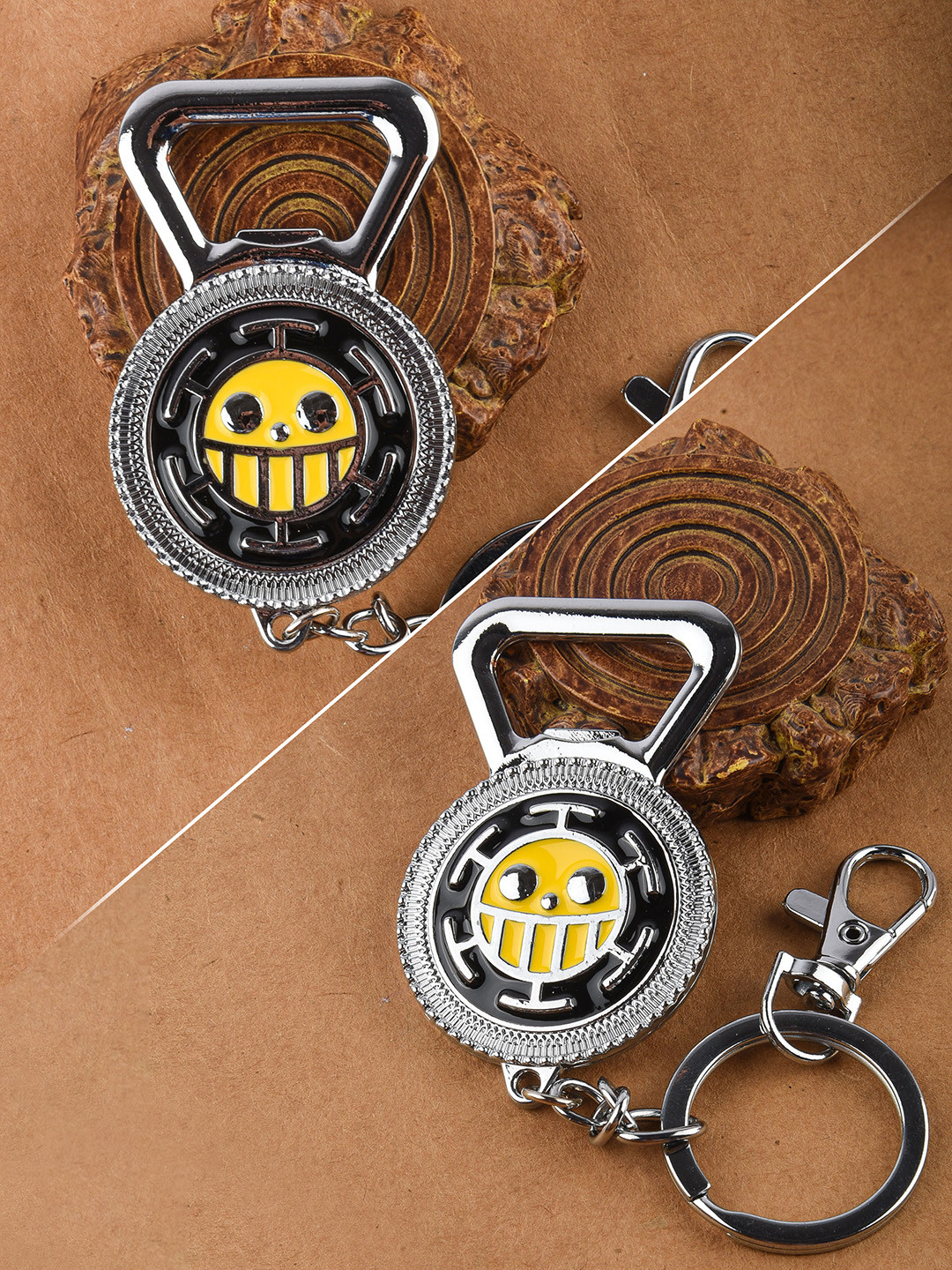 COMICSENSE Yellow Anime Trafalgar Law Captain of Heart Metal Opener Key Chain