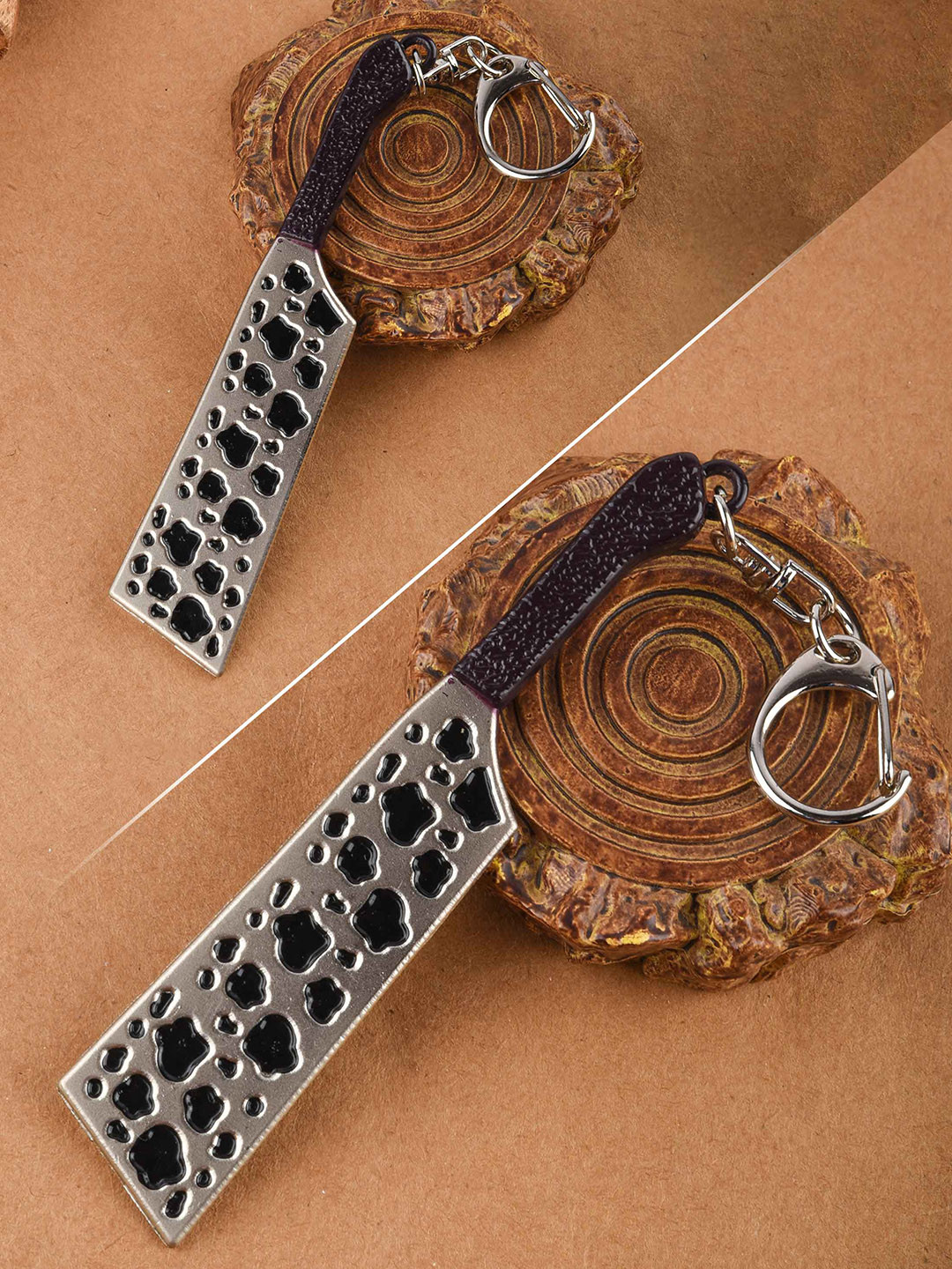 COMICSENSE Black & Silver Toned Textured Jujutsu Kaisen Anime Cursed Tool Key Chain